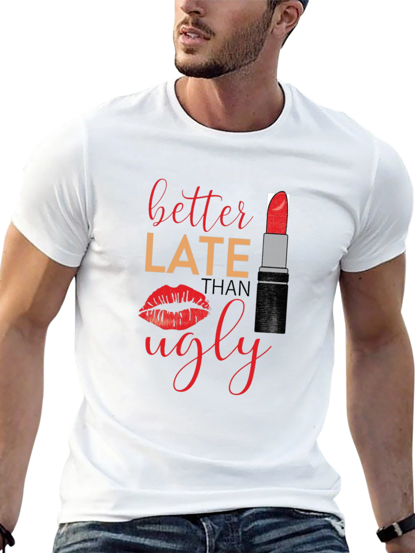 Better Late Than Ugly Graphic Tee - Black