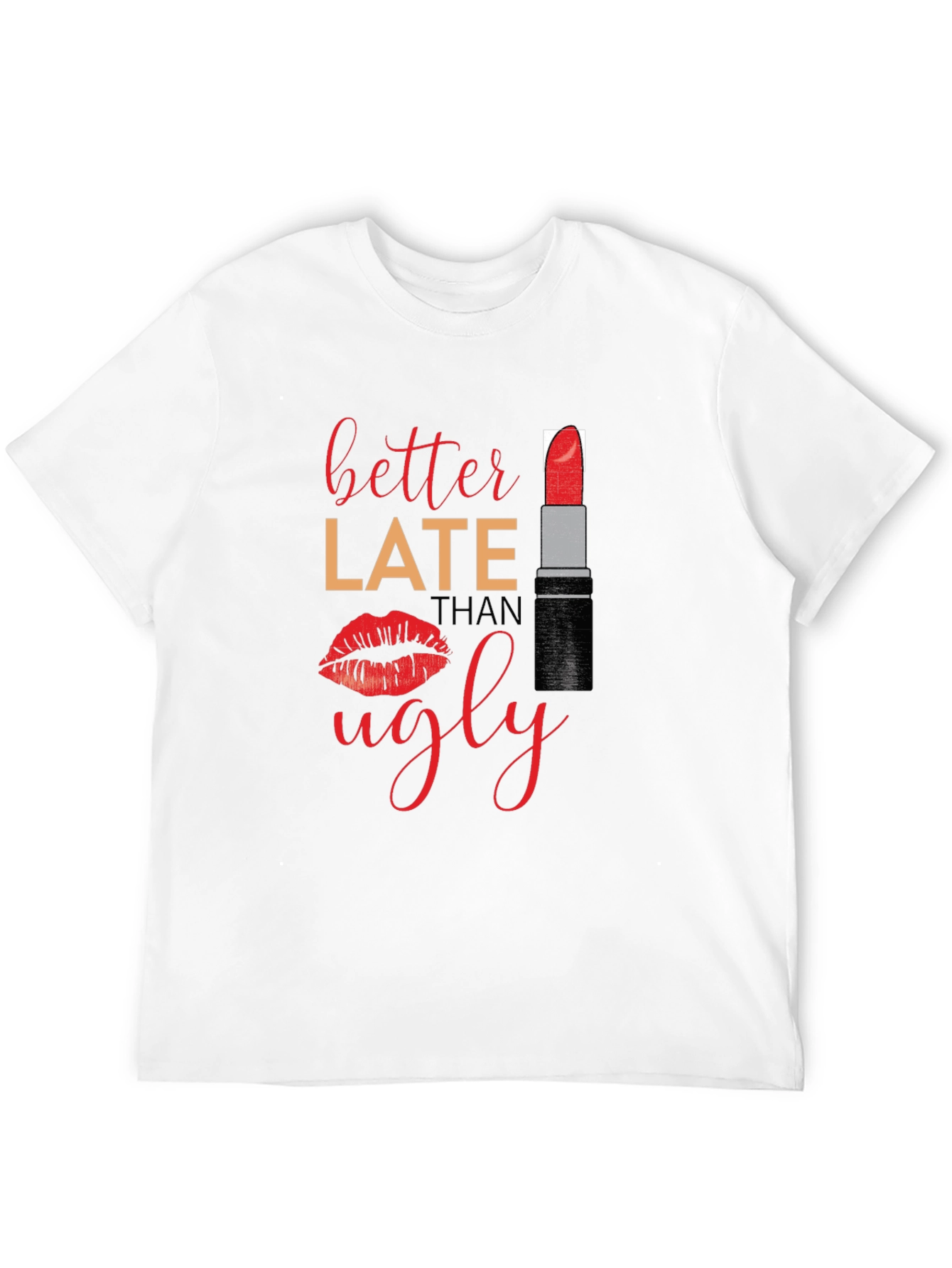 Better Late Than Ugly Graphic Tee - Black