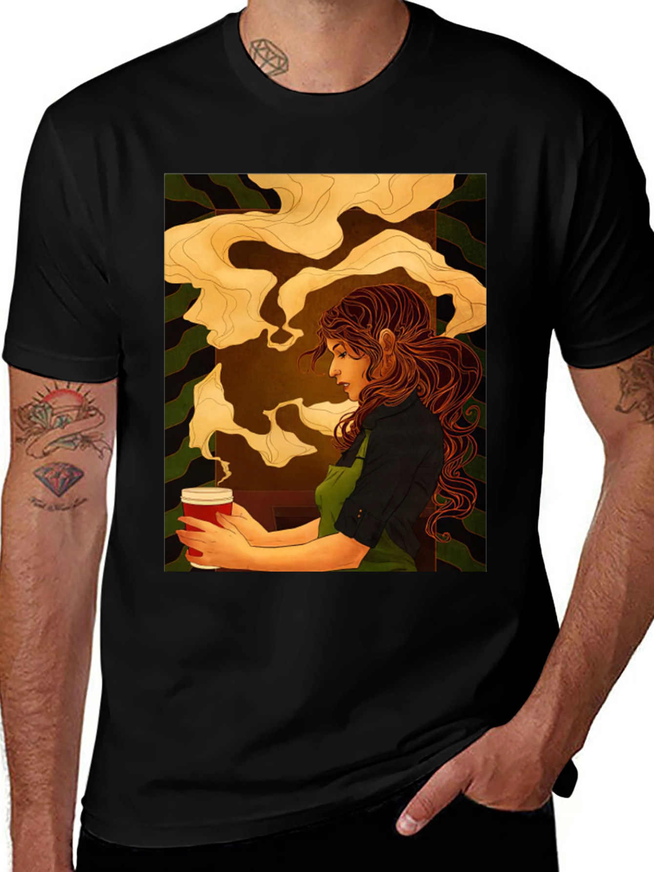 Barista Art Black T-Shirt - Coffee Lovers Tee