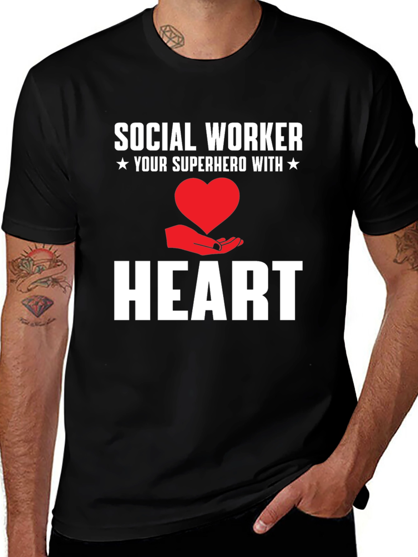 Social Worker Superhero Heart Graphic Tee