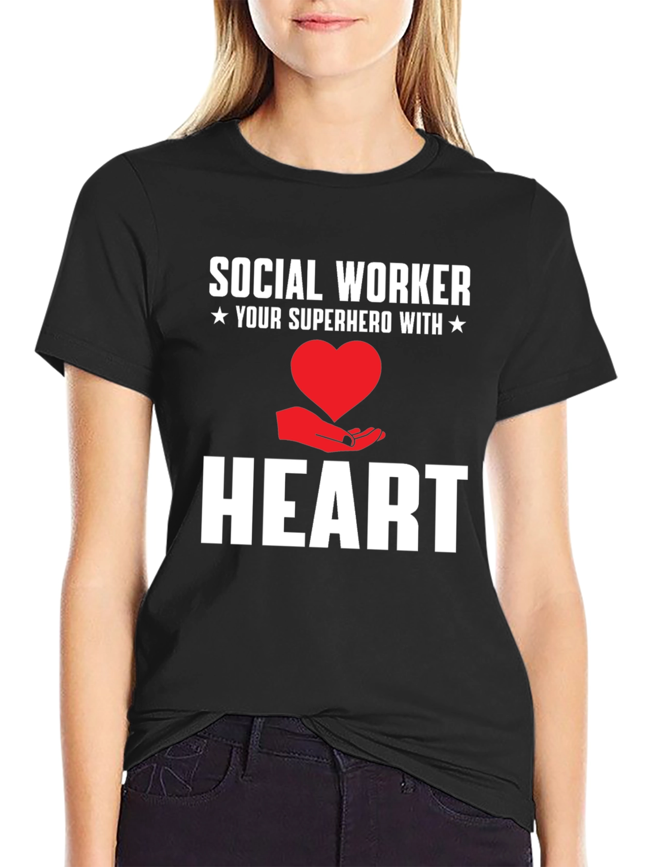 Social Worker Superhero Heart Graphic Tee