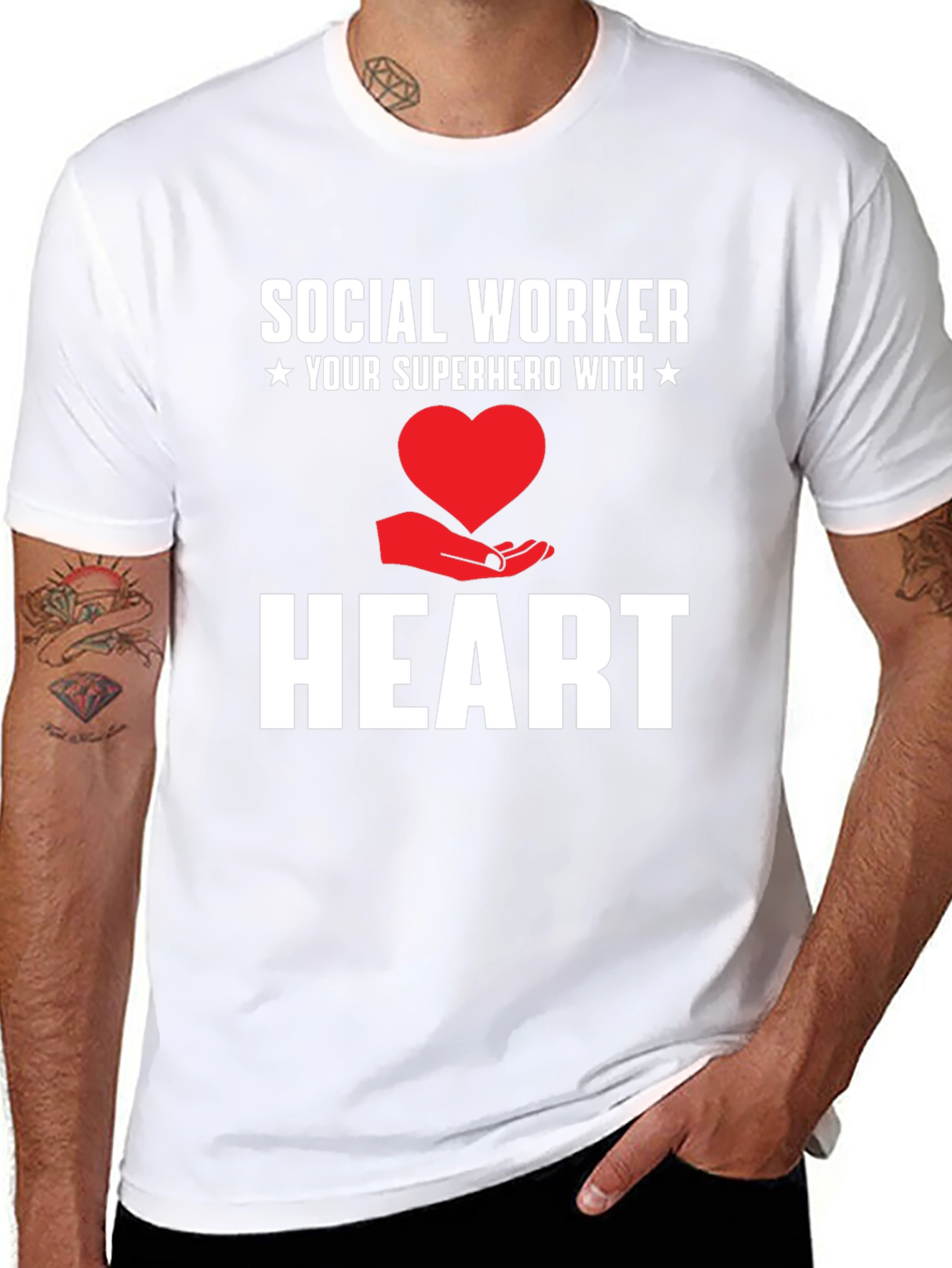 Social Worker Superhero Heart Graphic Tee