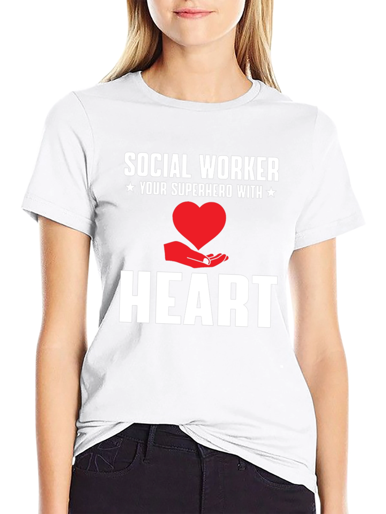 Social Worker Superhero Heart Graphic Tee