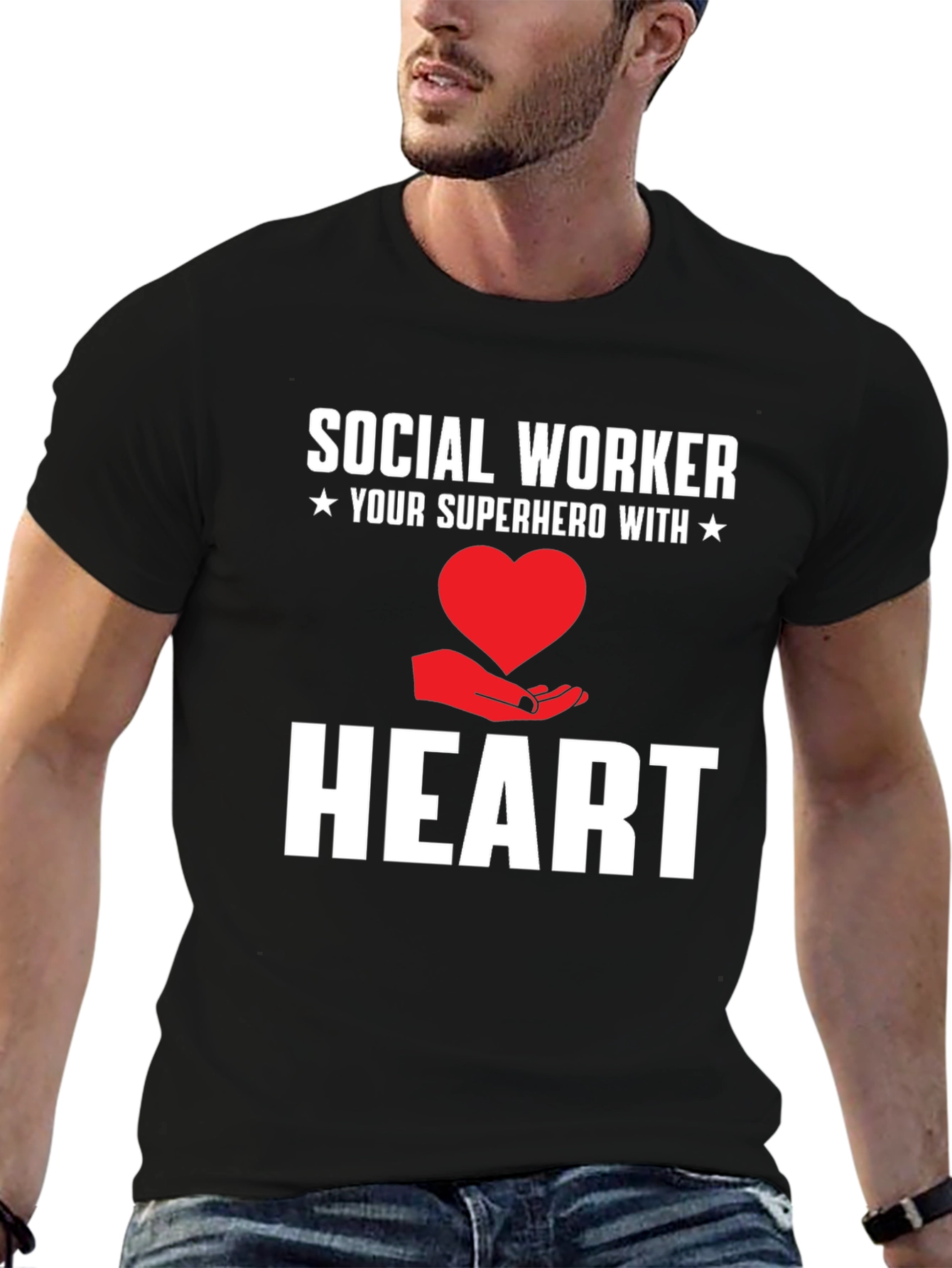 Social Worker Superhero Heart Graphic Tee
