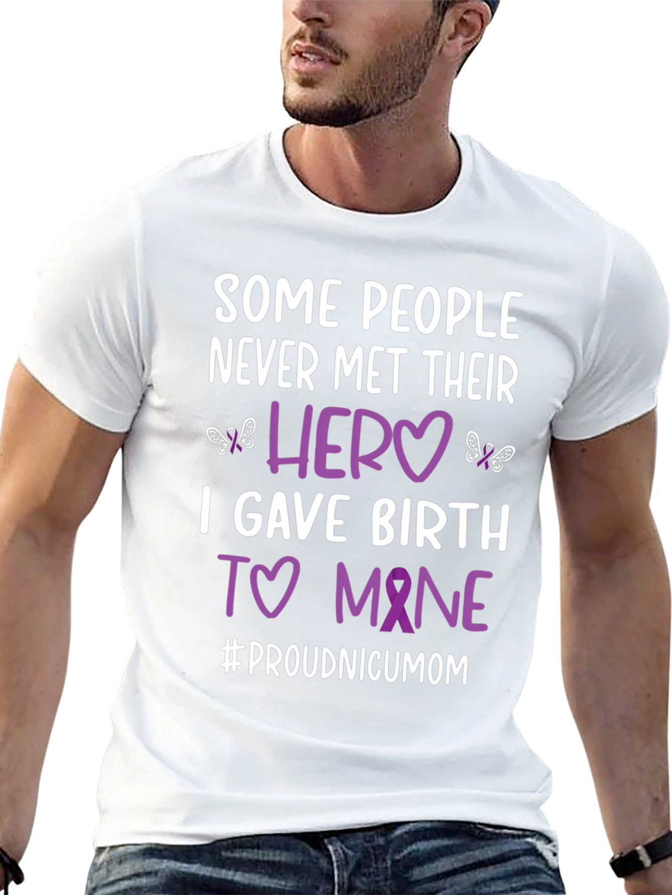 Proud NICU Mom T-Shirt - Hero NICU Awareness
