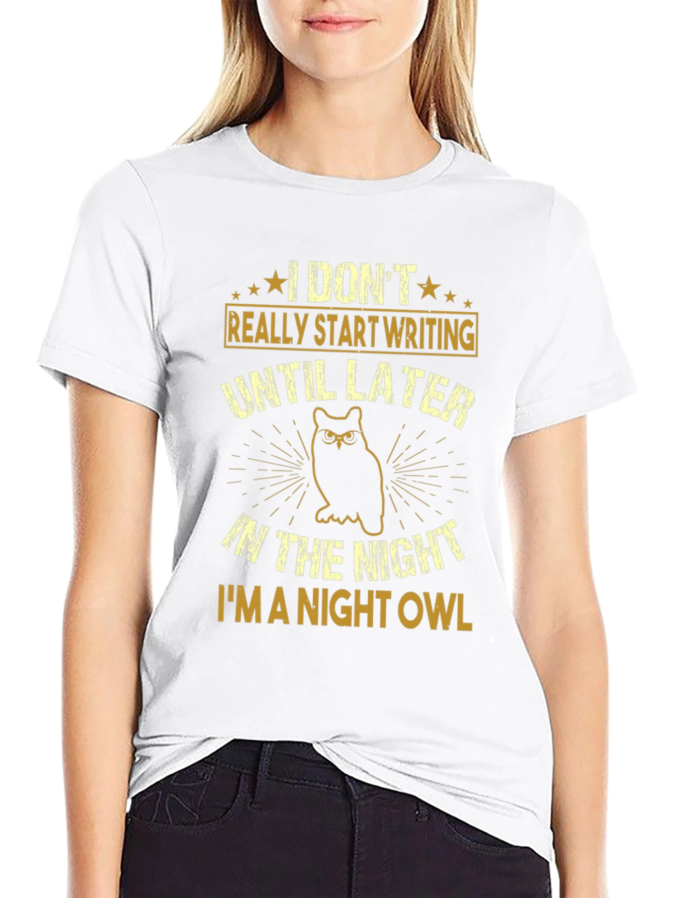Night Owl Writer Graphic T-Shirt