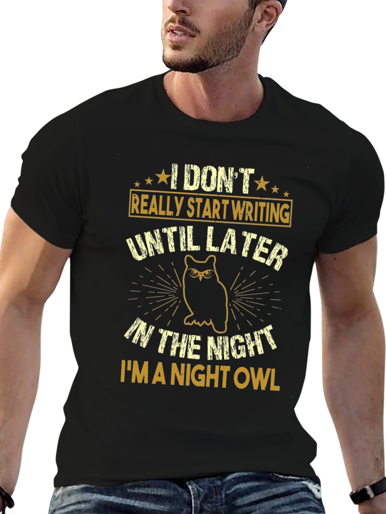Night Owl Writer Graphic T-Shirt