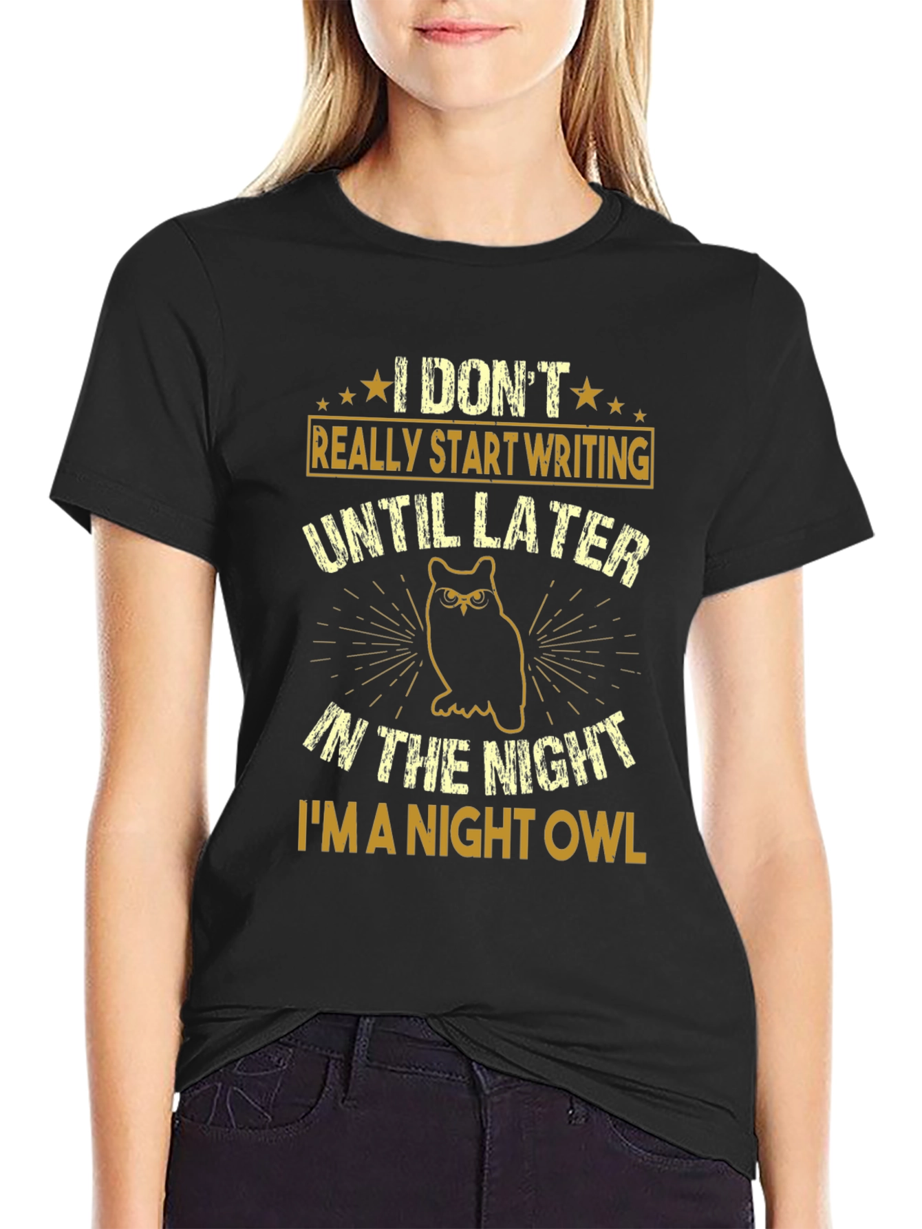 Night Owl Writer Graphic T-Shirt