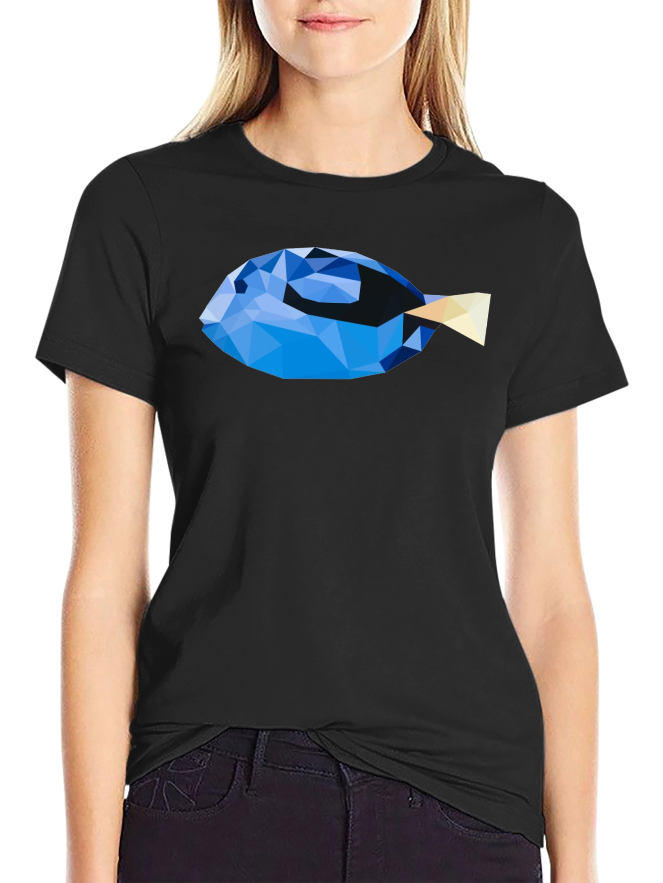 Geometric Fish Graphic T-Shirt - Modern Art Tee