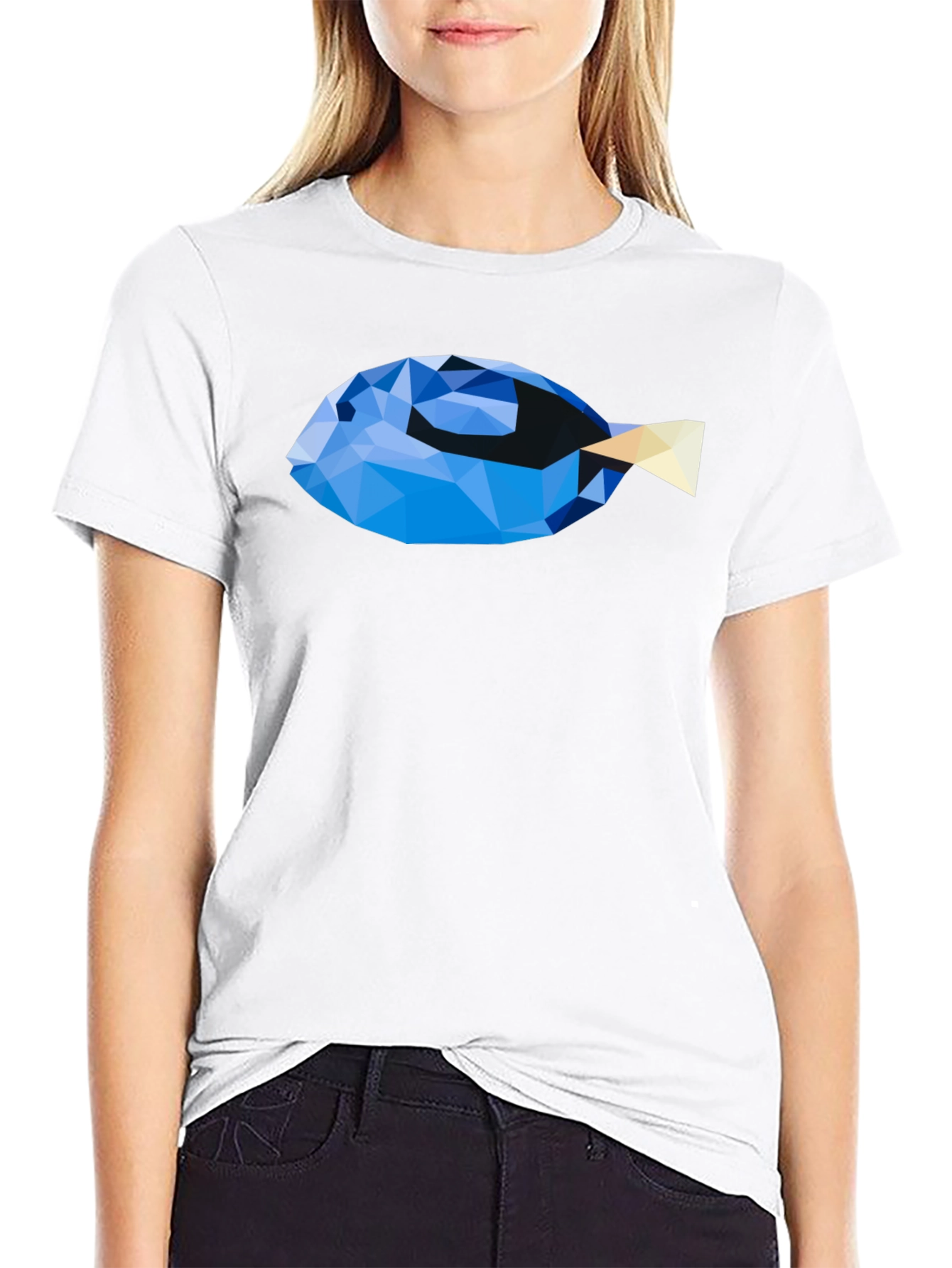 Geometric Fish Graphic T-Shirt - Modern Art Tee