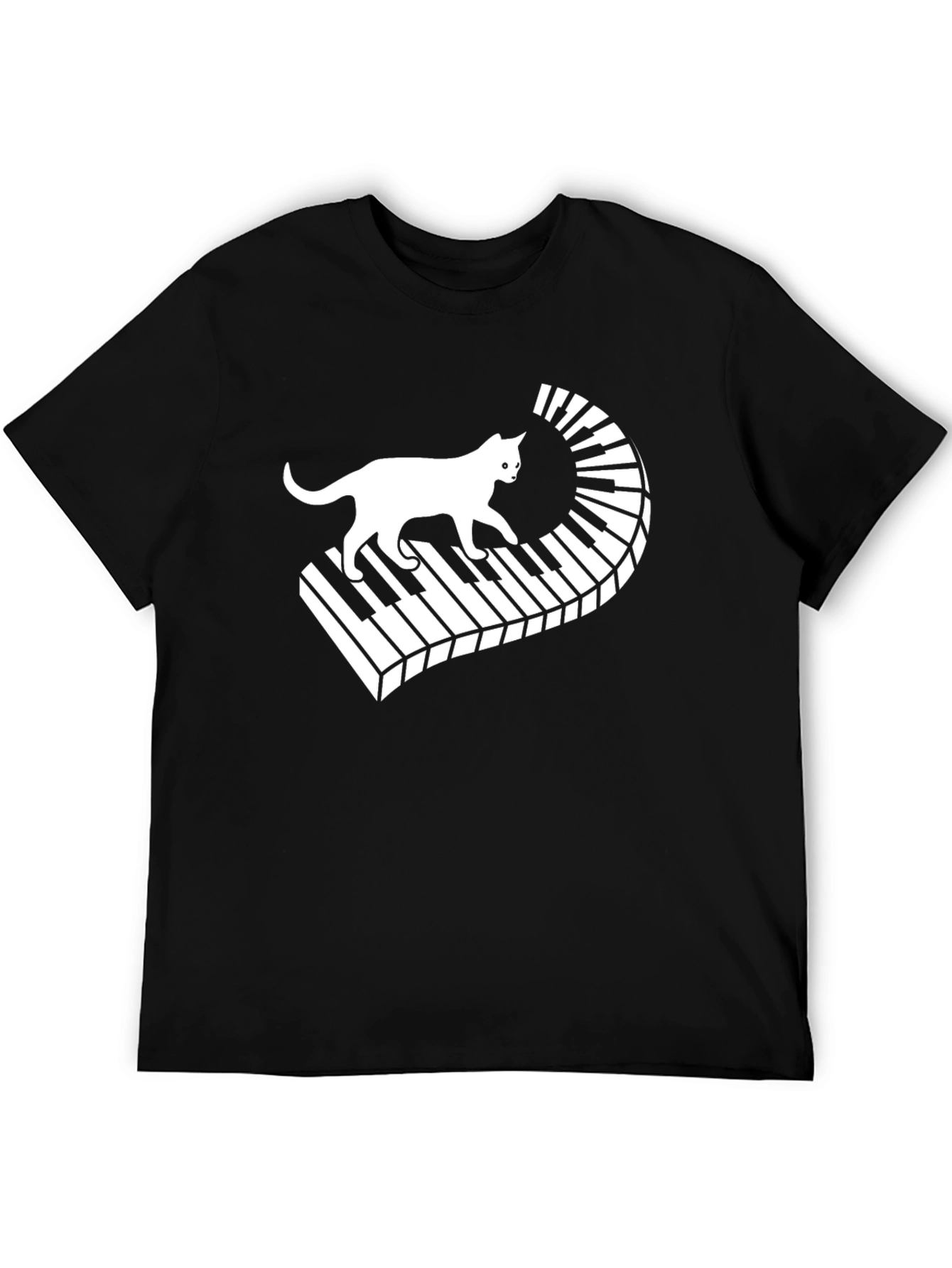 Cat on Piano Keys T-Shirt - Musician Tee