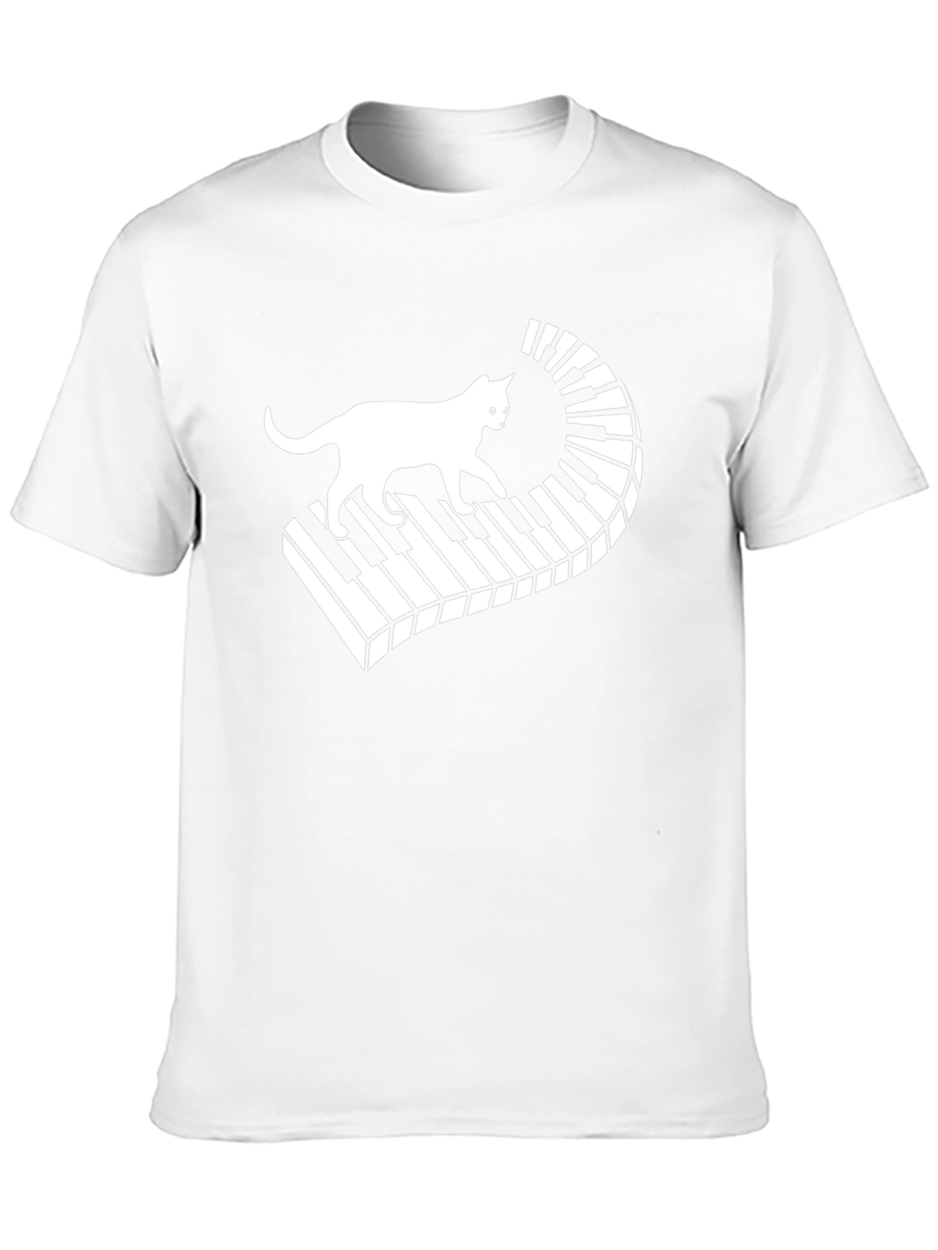 Cat on Piano Keys T-Shirt - Musician Tee