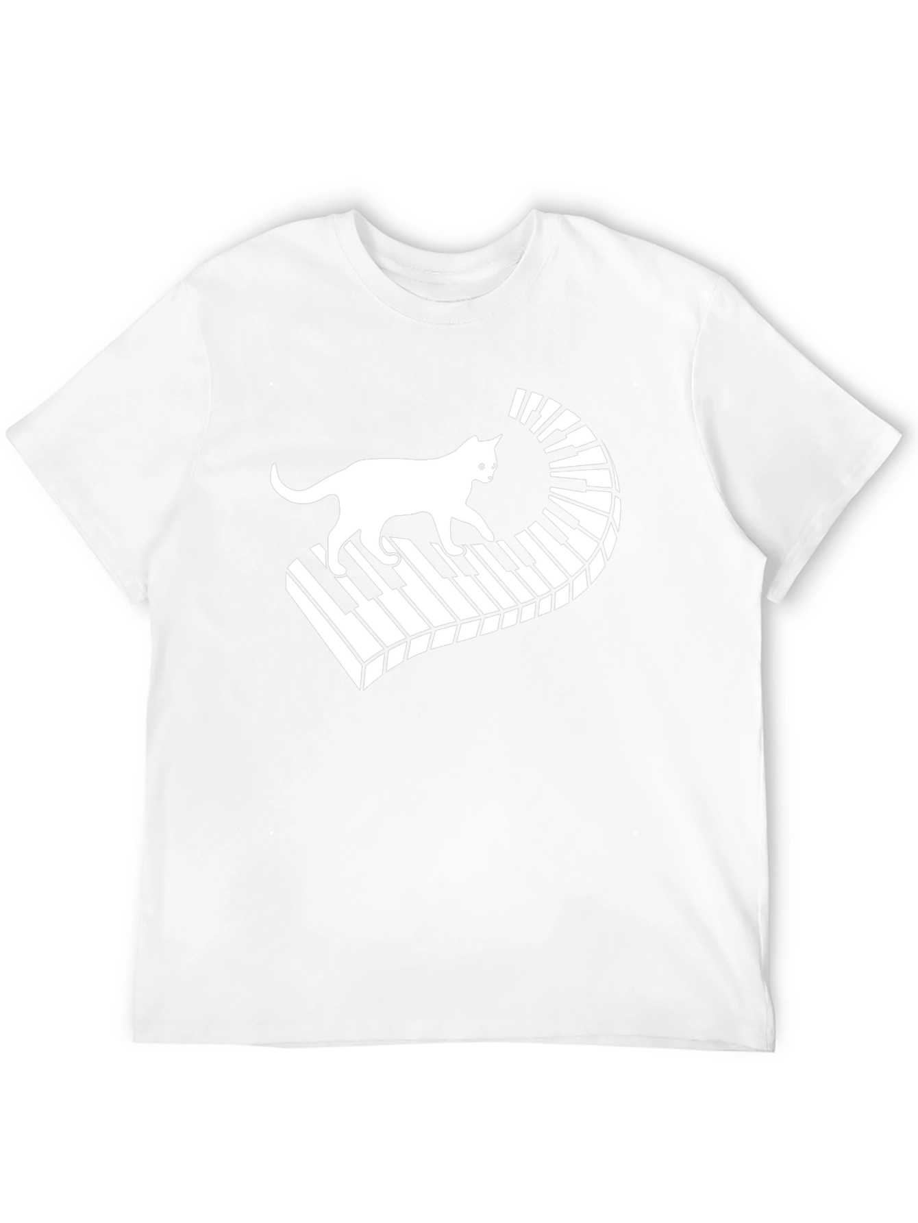 Cat on Piano Keys T-Shirt - Musician Tee