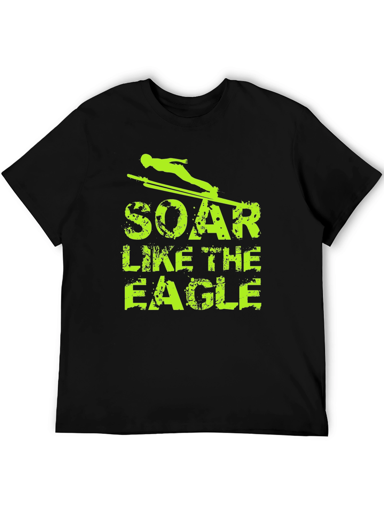 Soar Like The Eagle Black T-Shirt Ski Jumping Design