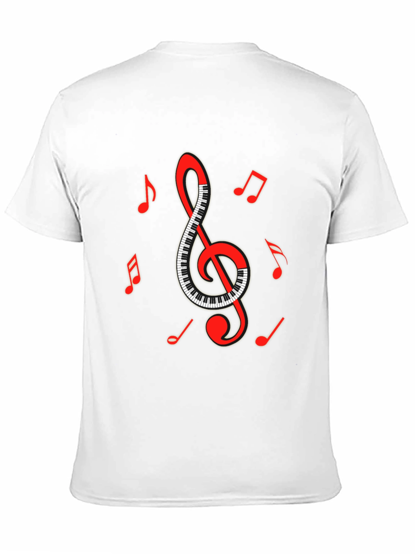 Musical Clef & Piano Keys Graphic T-Shirt