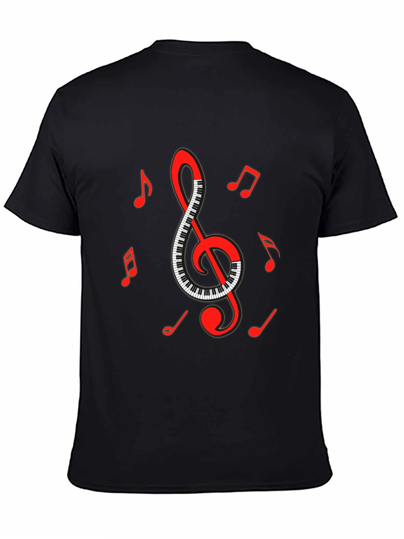 Musical Clef & Piano Keys Graphic T-Shirt