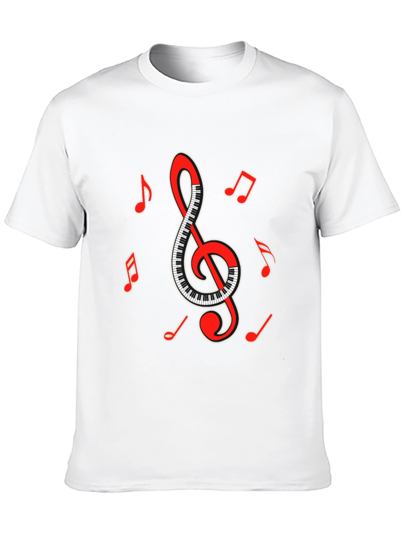 Musical Clef & Piano Keys Graphic T-Shirt