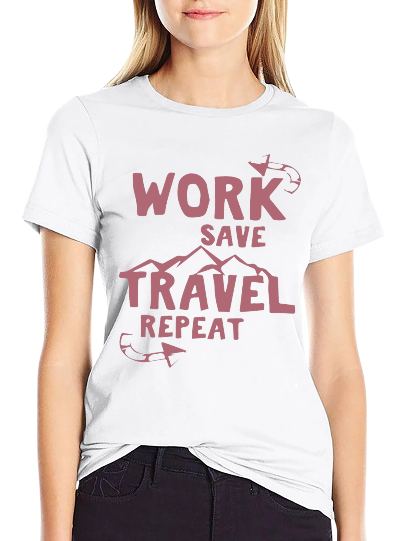 Work Save Travel Repeat Graphic T-Shirt