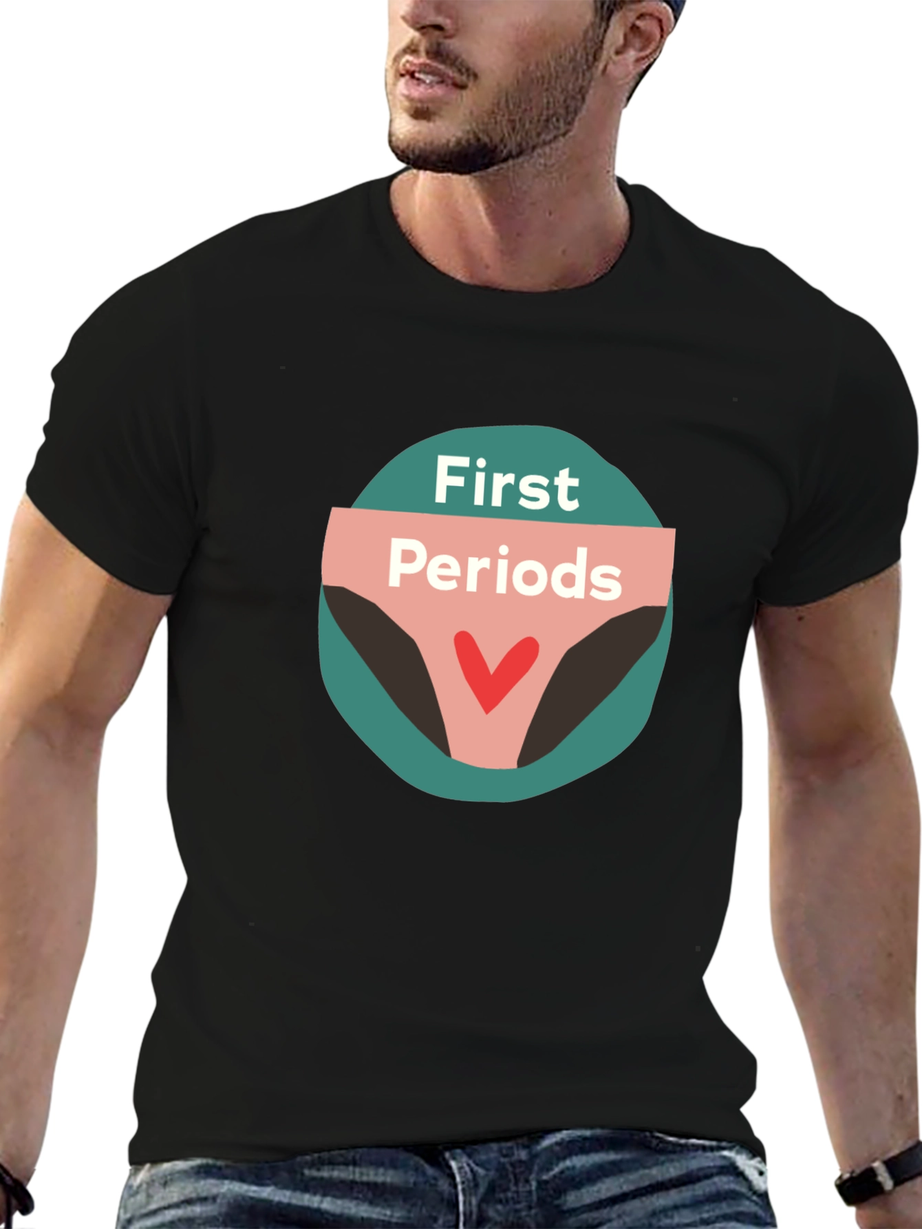 First Periods Graphic Tee - Black Unisex T-Shirt