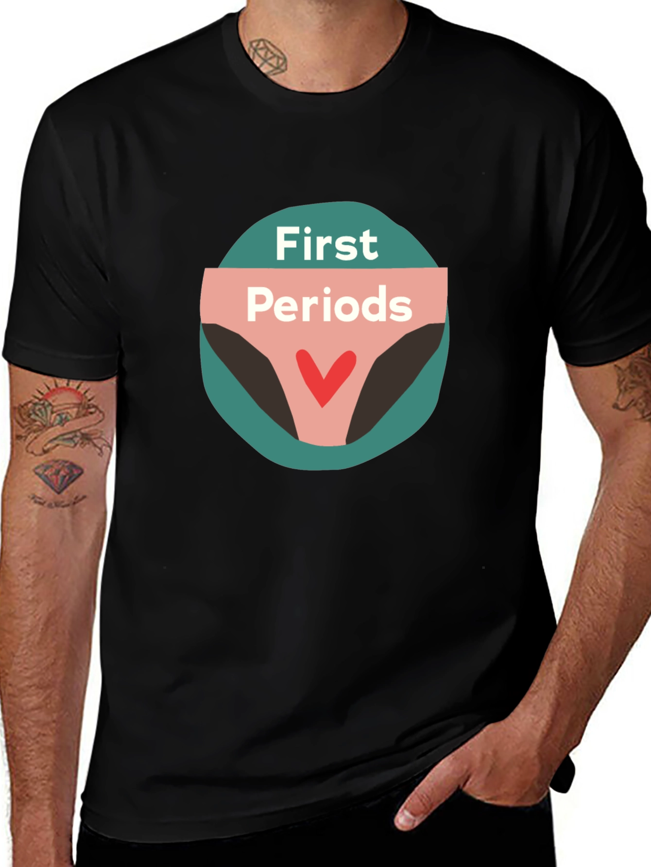 First Periods Graphic Tee - Black Unisex T-Shirt