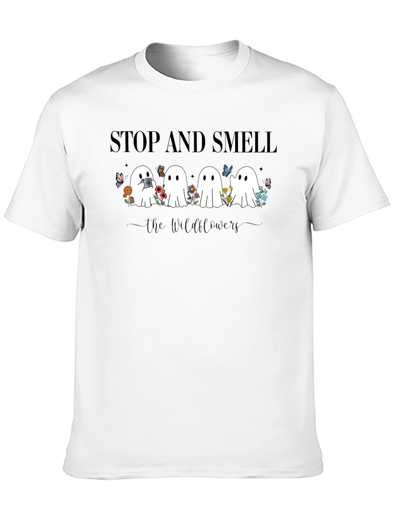 Stop and Smell the Wildflowers Ghost Graphic Tee