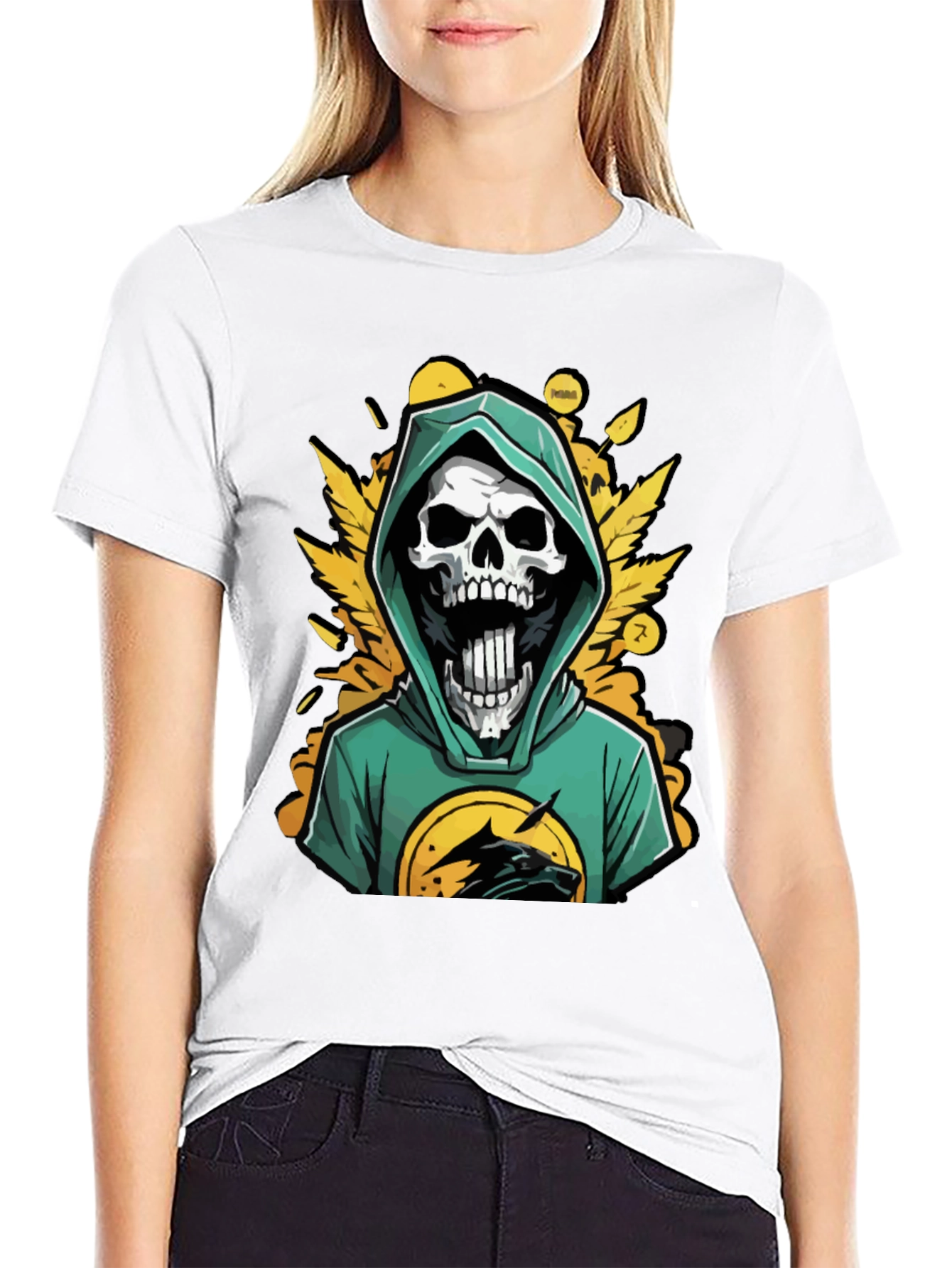 Skull Wolf Graphic Tee - Edgy Streetwear