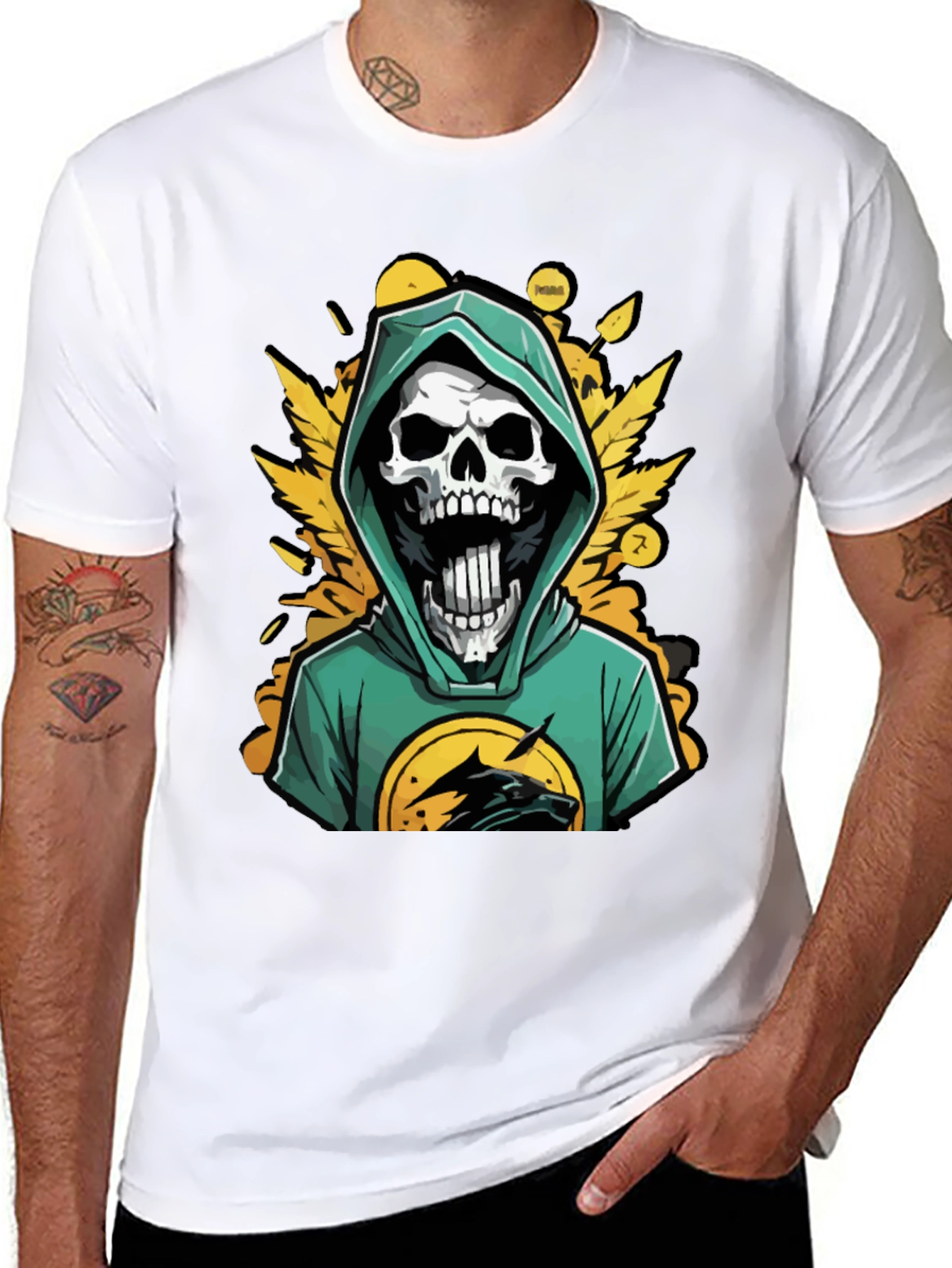 Skull Wolf Graphic Tee - Edgy Streetwear