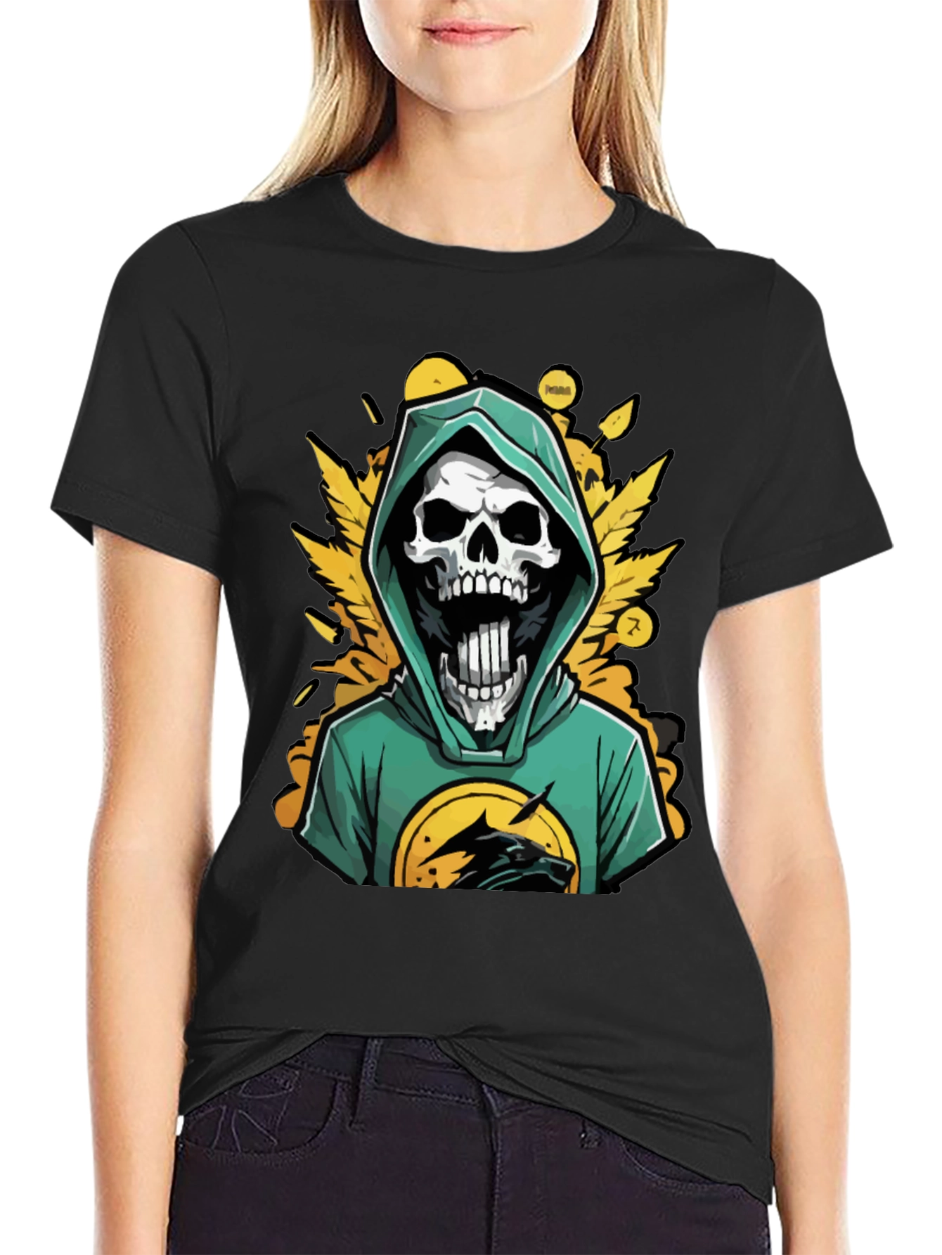 Skull Wolf Graphic Tee - Edgy Streetwear