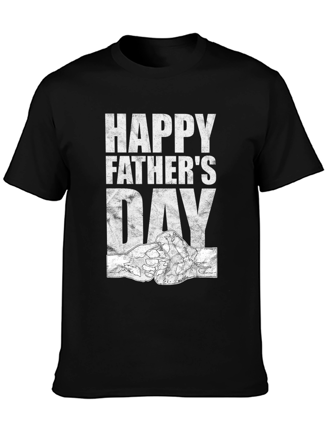 Happy Fathers Day Black Graphic T-Shirt
