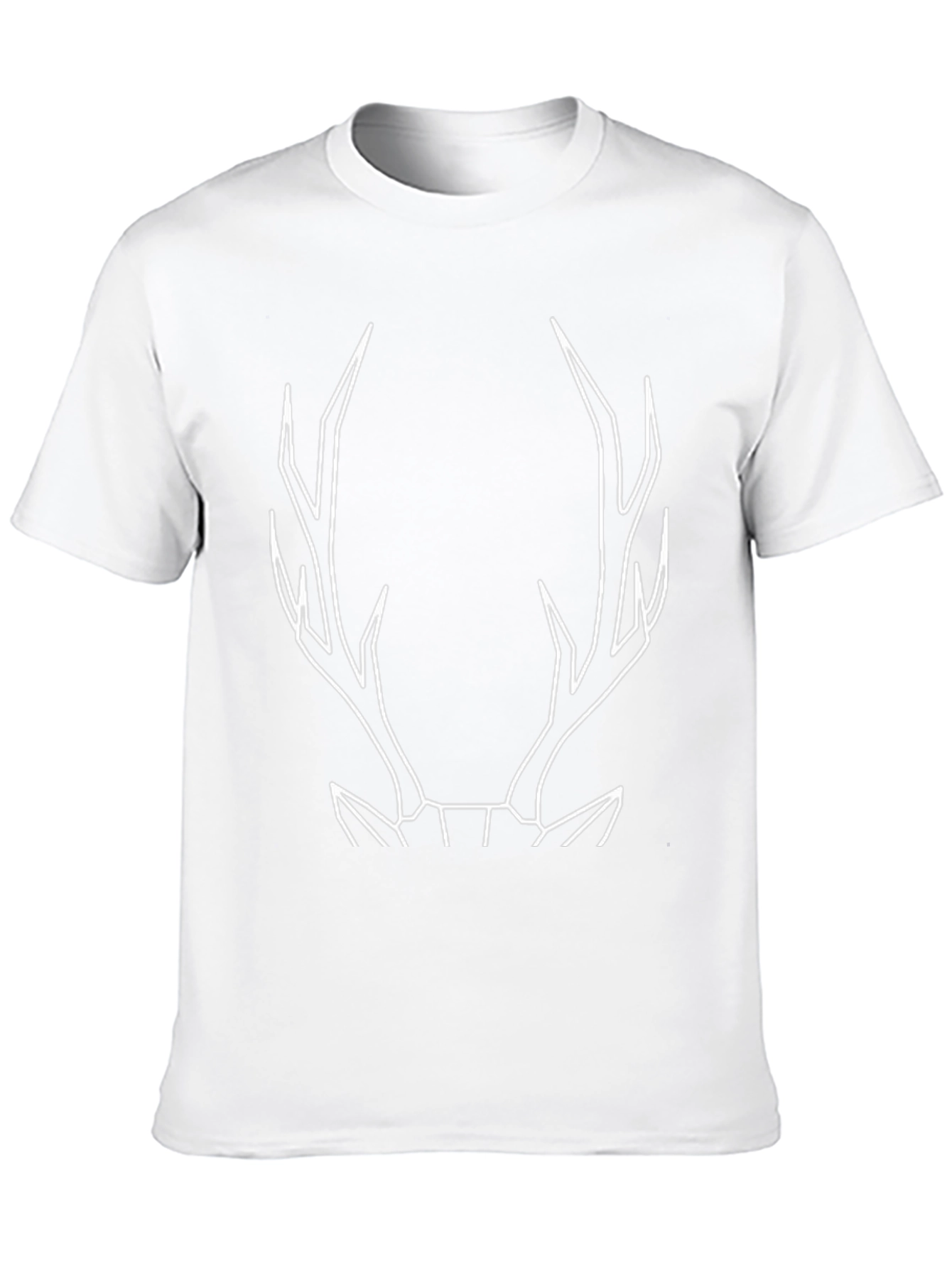 Stylish Black T-Shirt with Antler Design