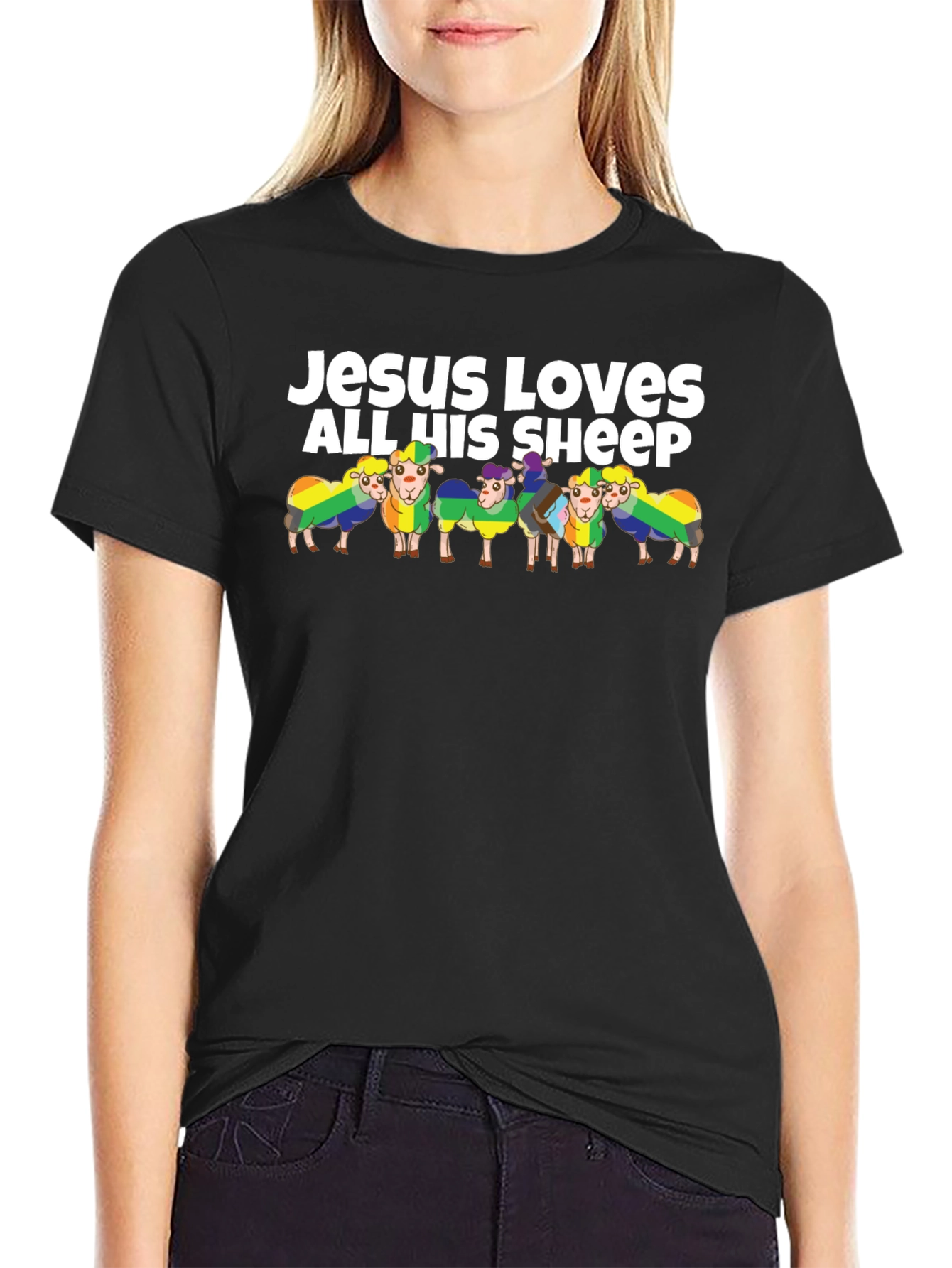 Jesus Loves All His Sheep Graphic T-Shirt