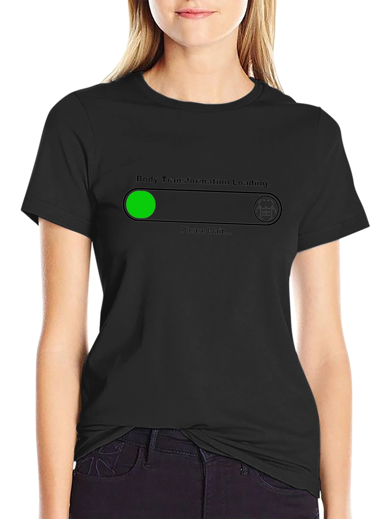 Body Transformation Loading Graphic Tee - Black