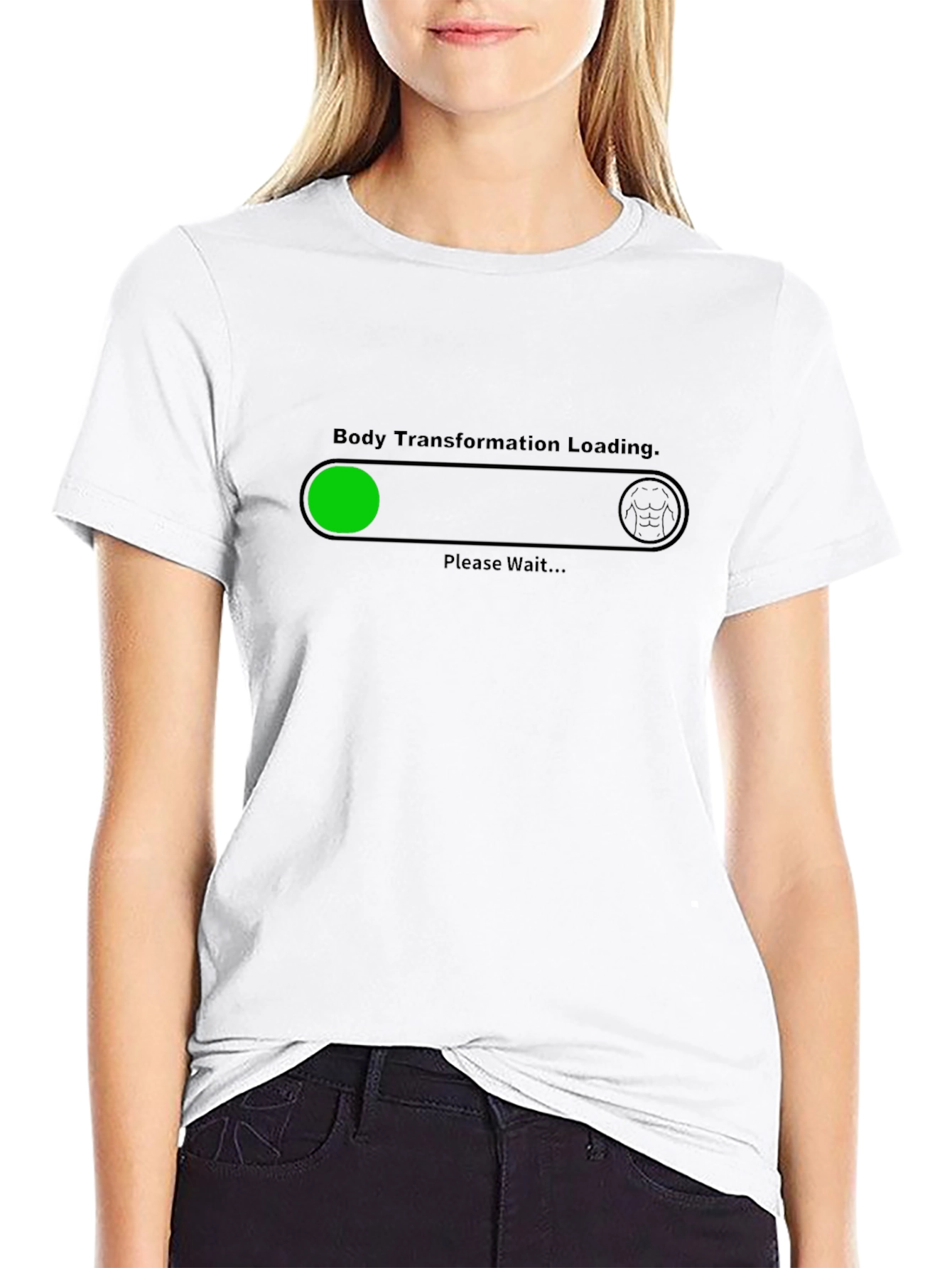 Body Transformation Loading Graphic Tee - Black