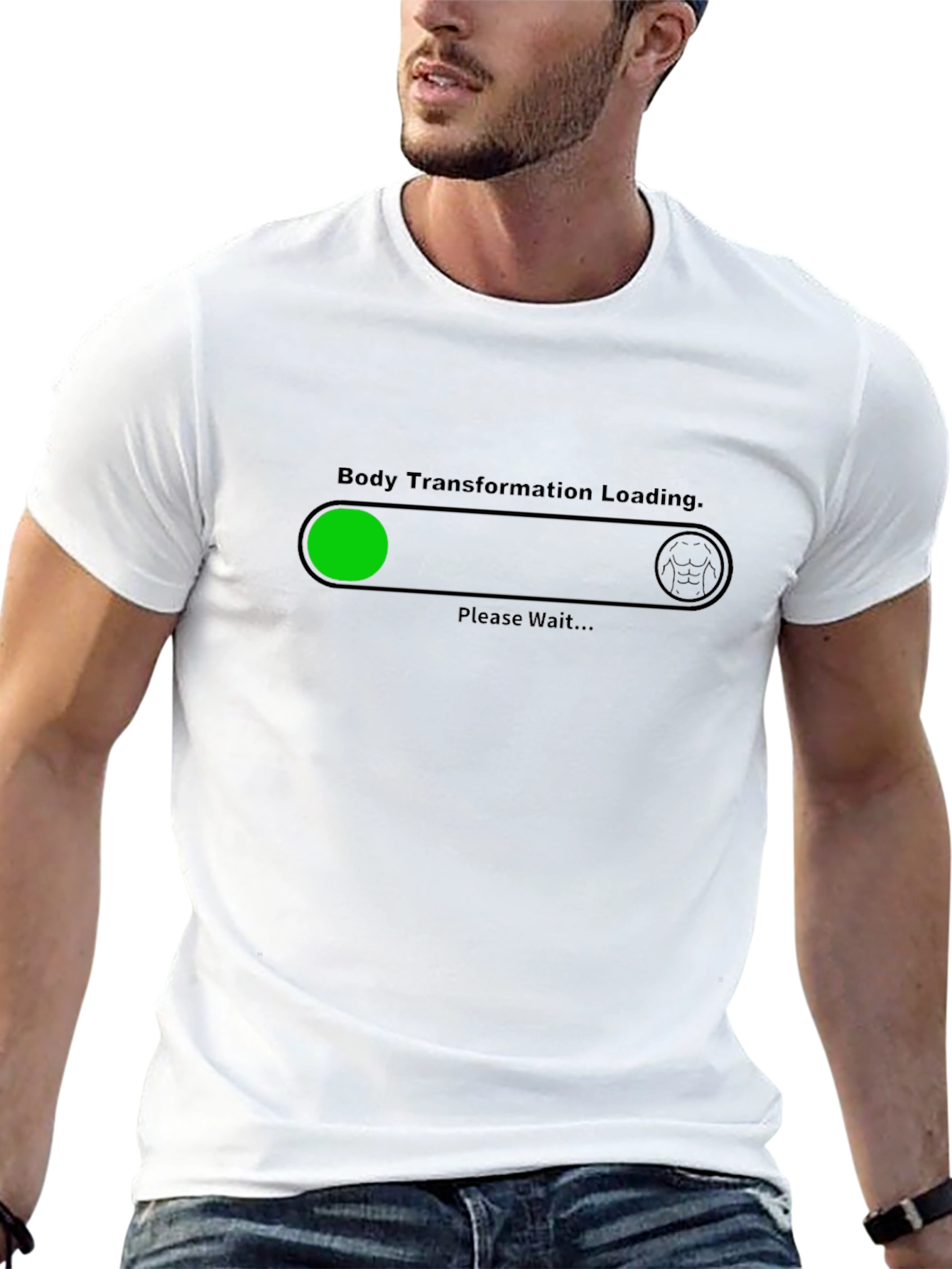 Body Transformation Loading Graphic Tee - Black