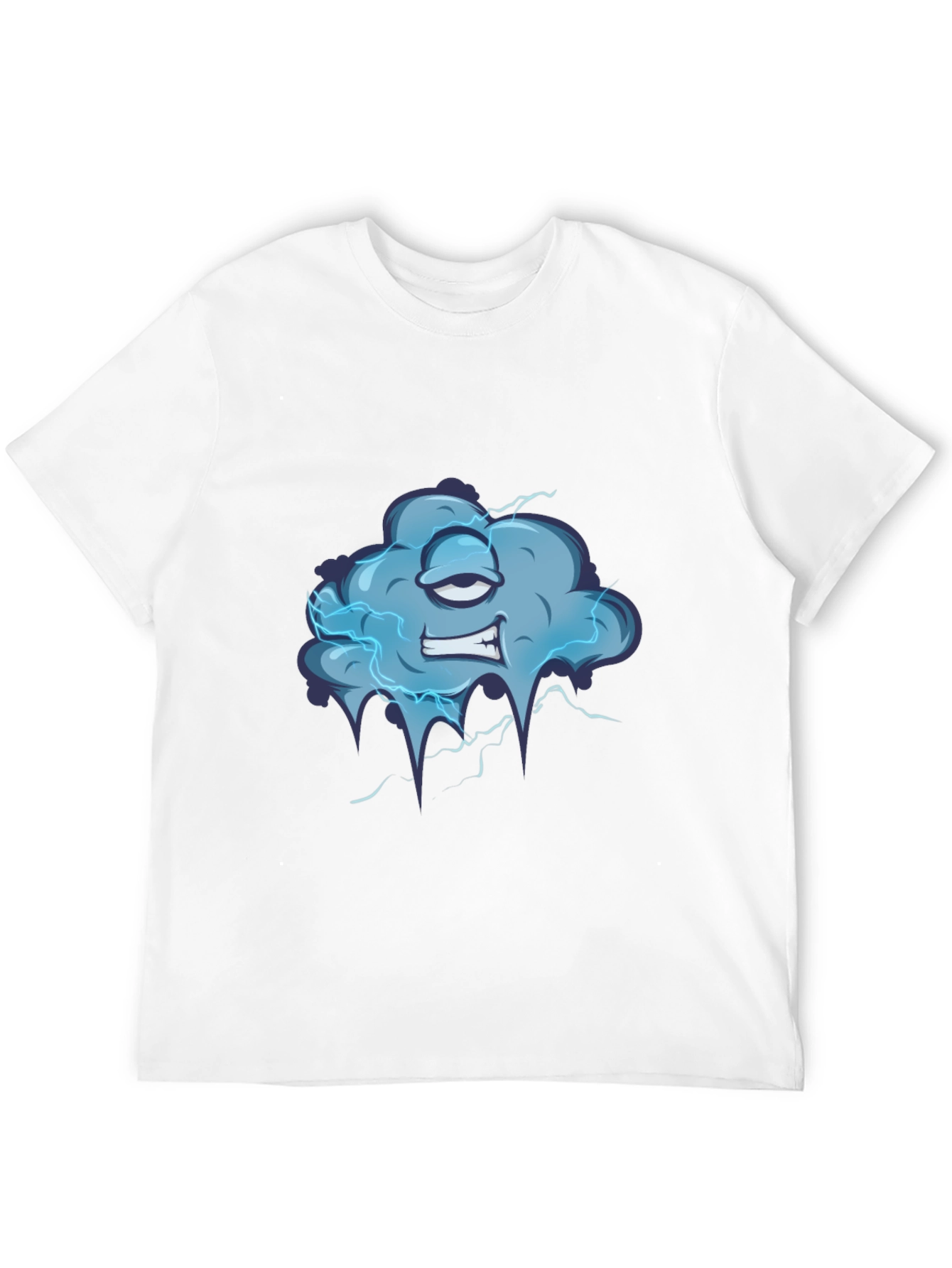 Cartoon Cloud Graphic Tee - Mens Black T-Shirt