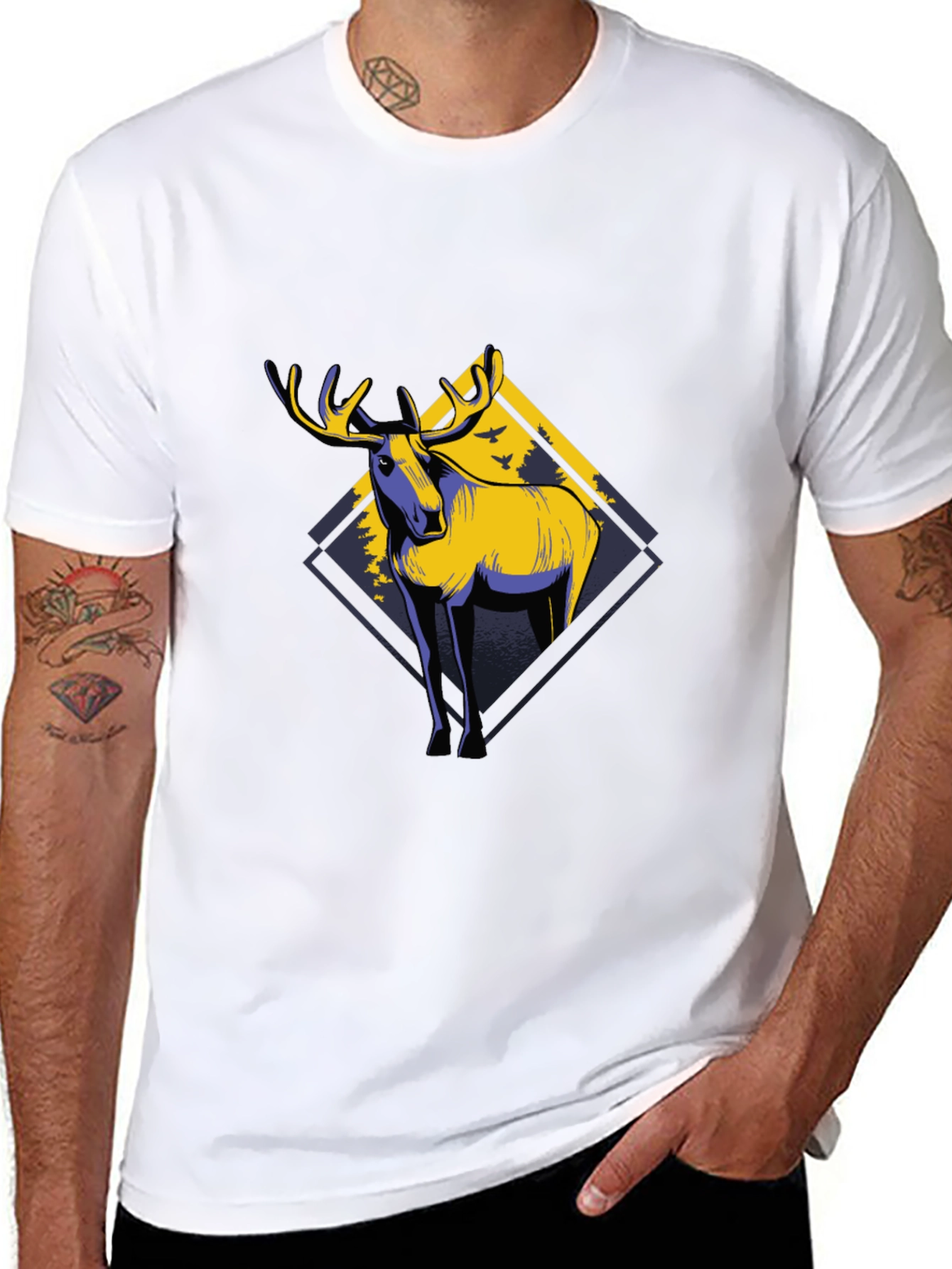 Moose Graphic Black T-Shirt