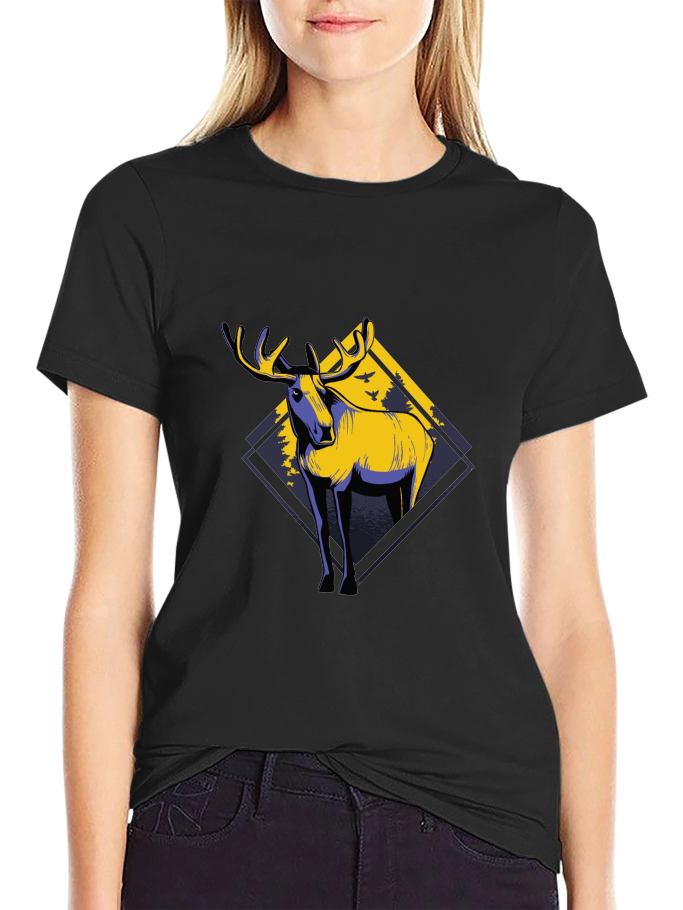 Moose Graphic Black T-Shirt