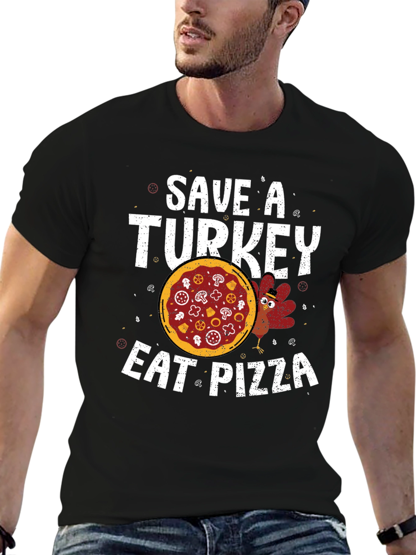 Save a Turkey Eat Pizza T-Shirt Funny Thanksgiving Tee