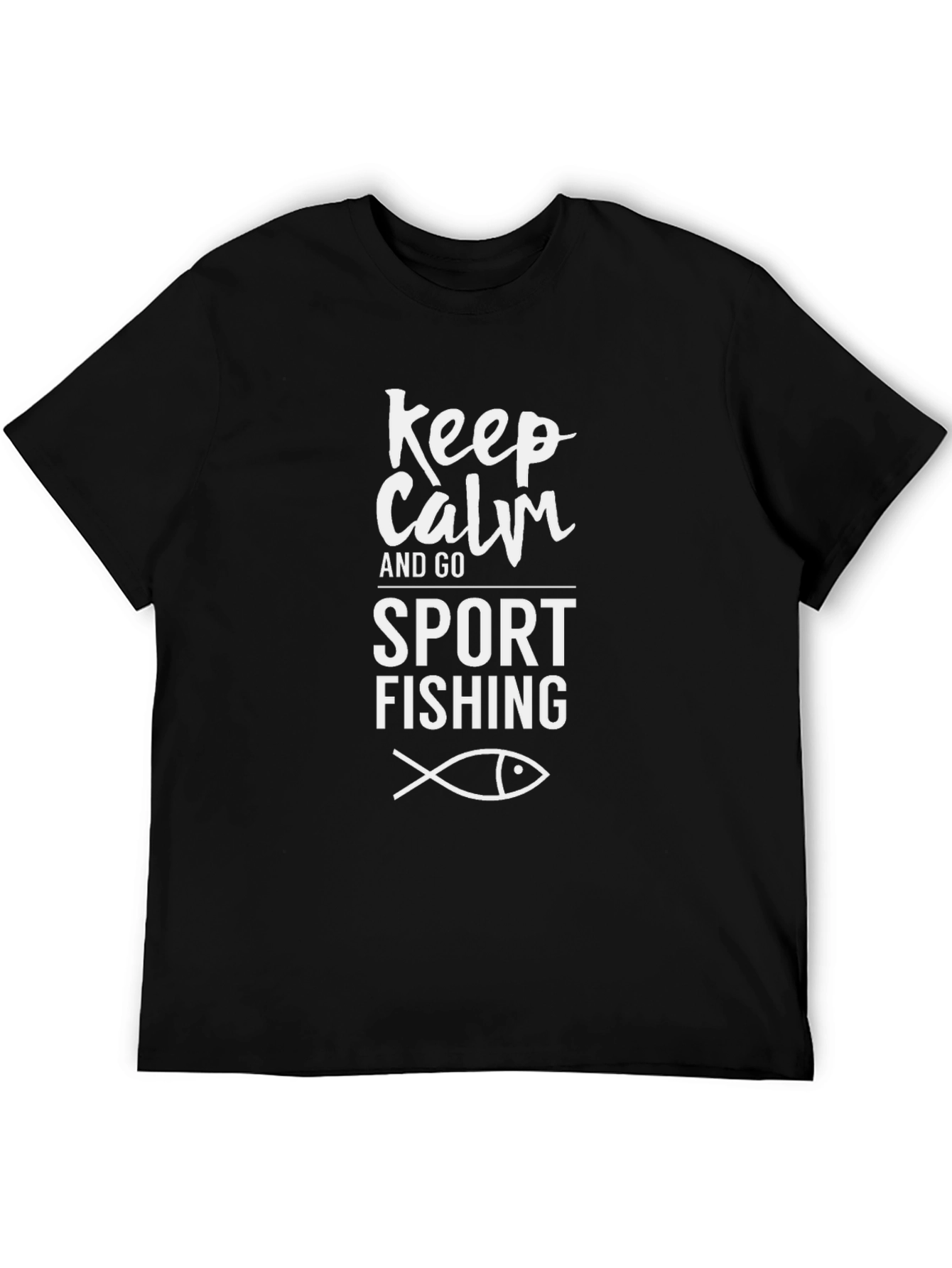Keep Calm Sport Fishing Black Tee