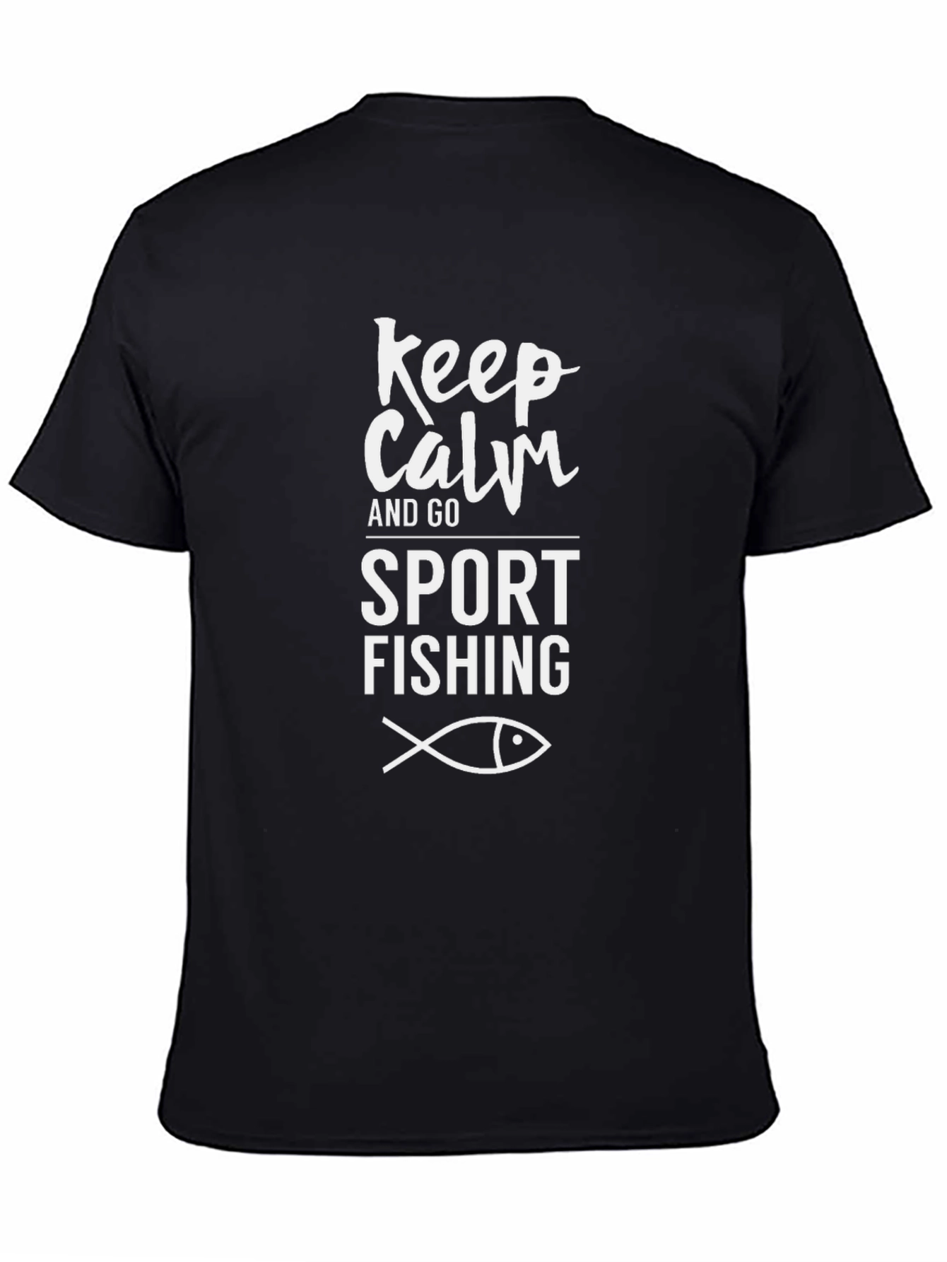 Keep Calm Sport Fishing Black Tee