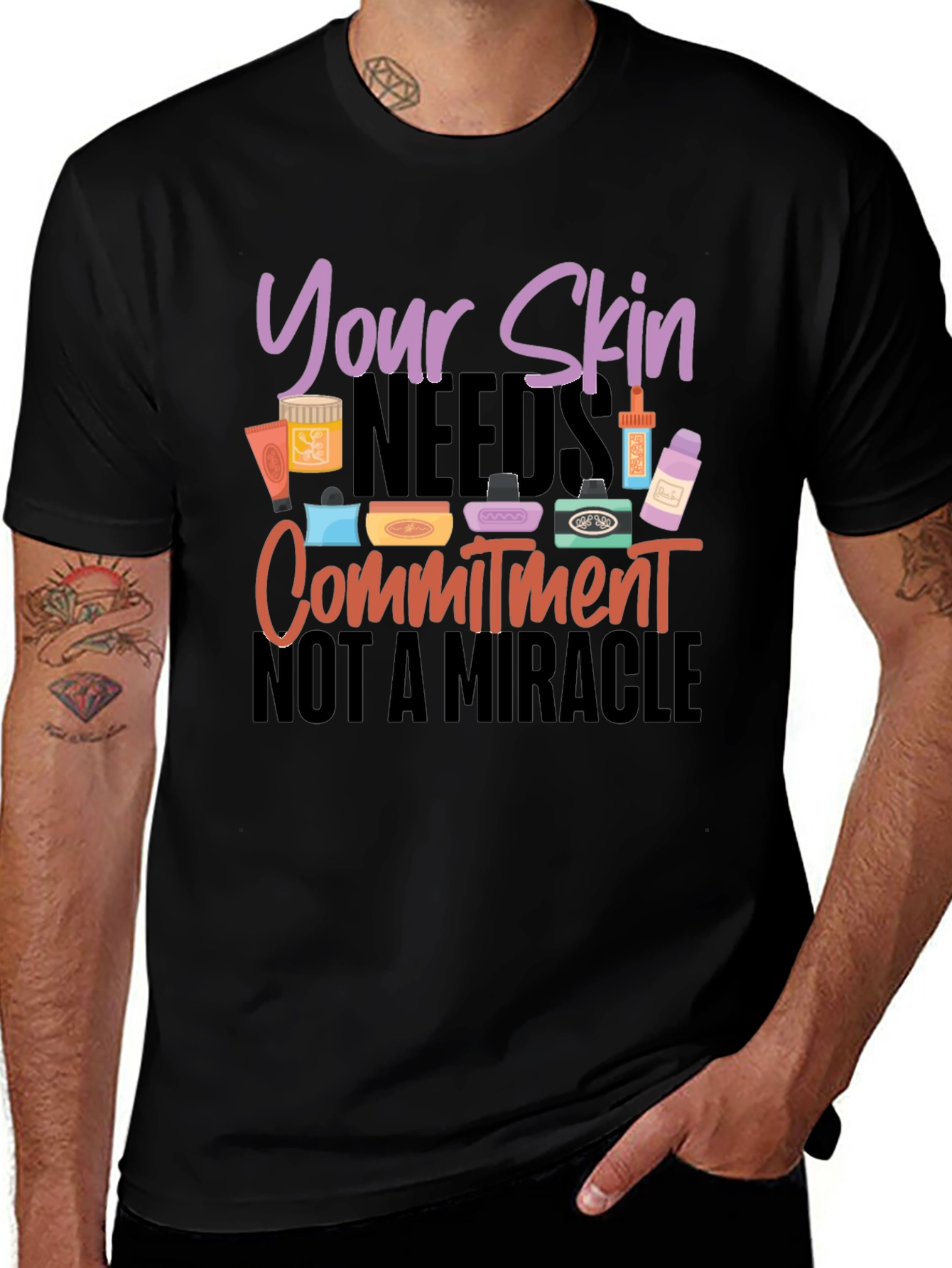 Skincare Commitment Graphic Tee - Stylish & Comfy