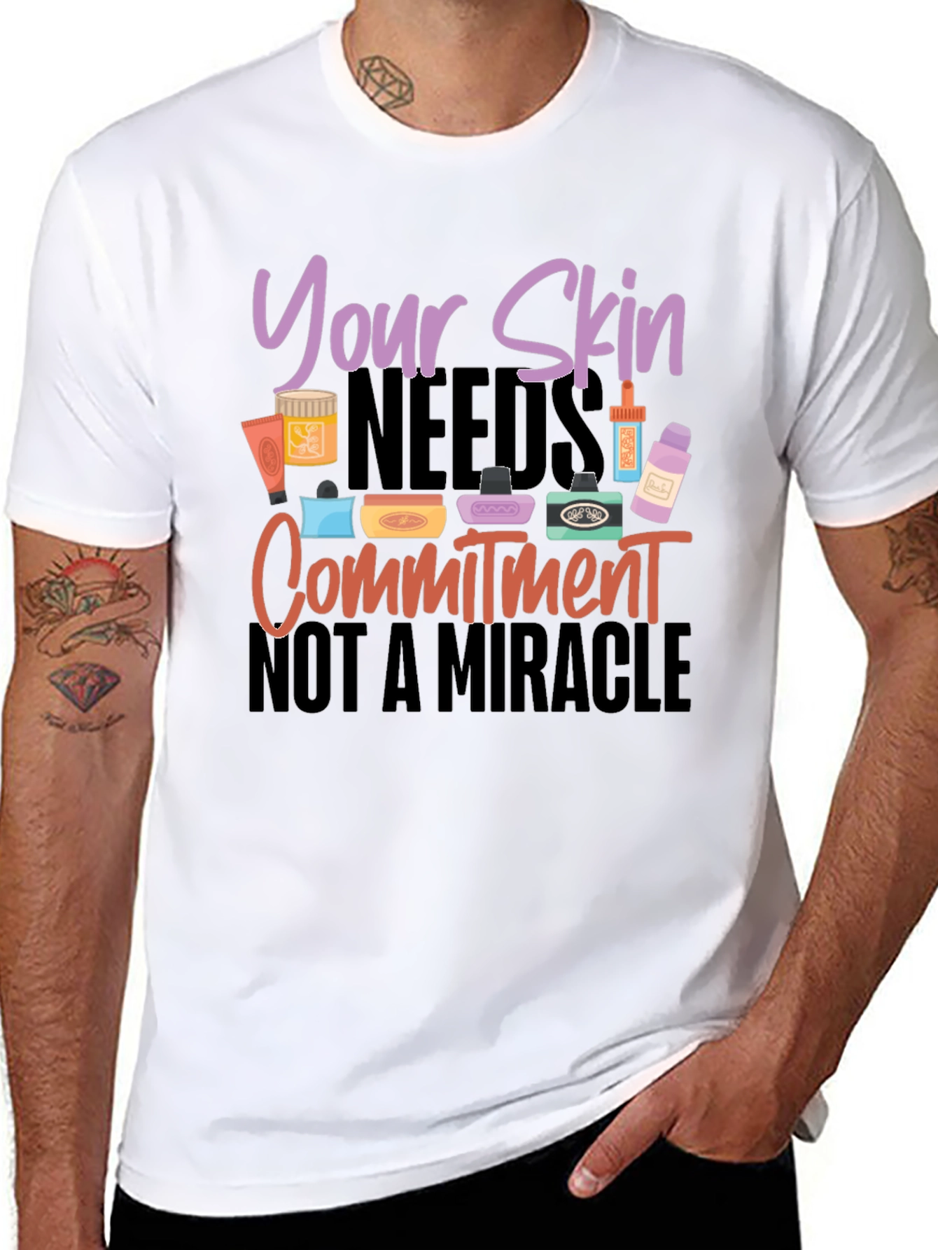 Skincare Commitment Graphic Tee - Stylish & Comfy