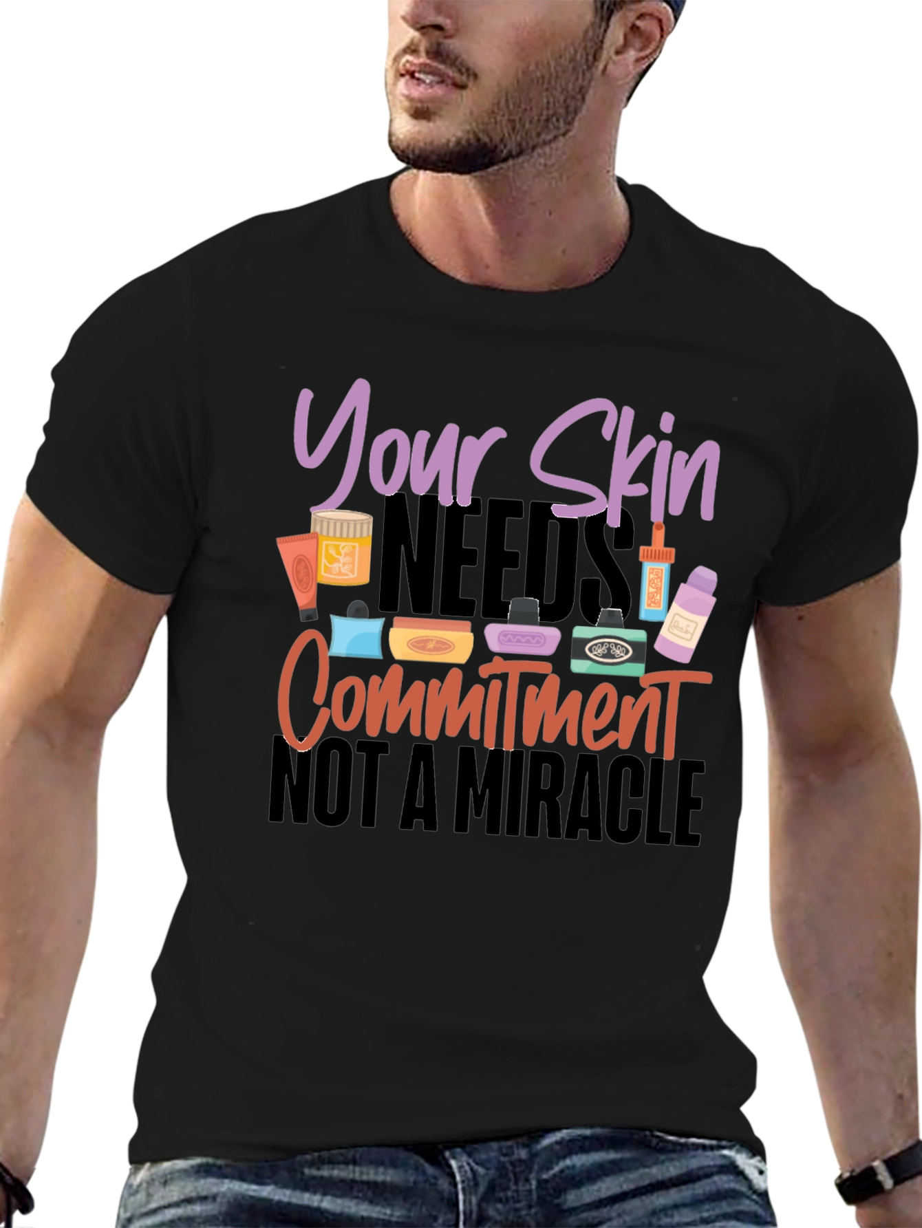 Skincare Commitment Graphic Tee - Stylish & Comfy
