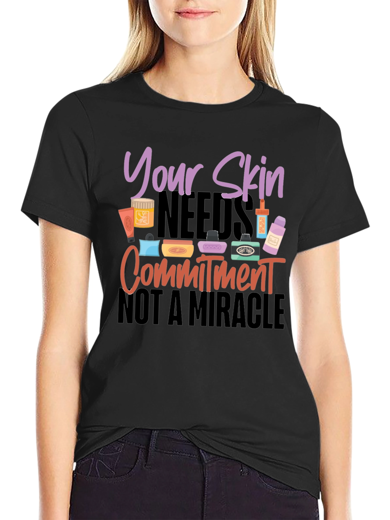 Skincare Commitment Graphic Tee - Stylish & Comfy