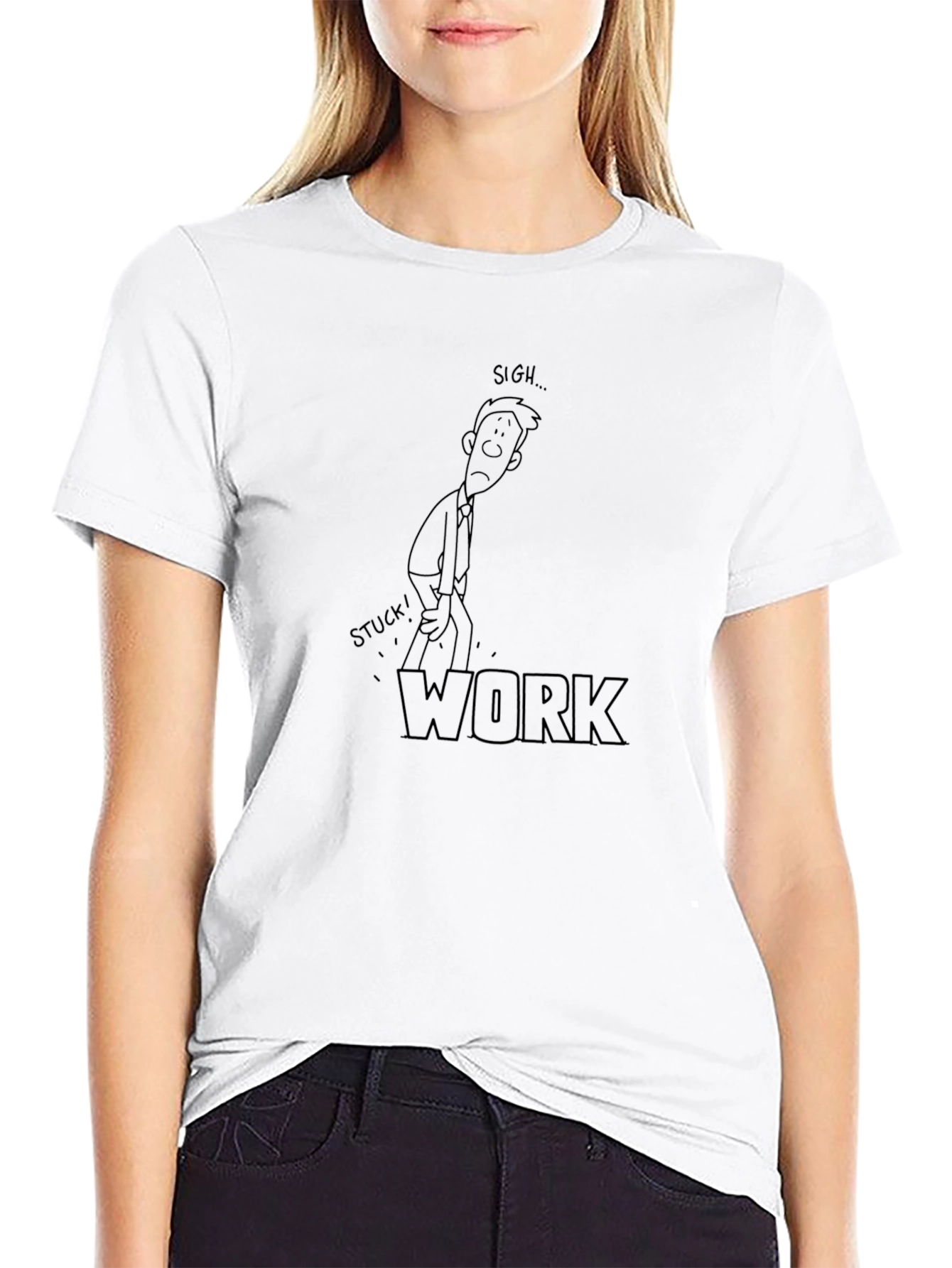 Stuck at Work Mens Black T-Shirt
