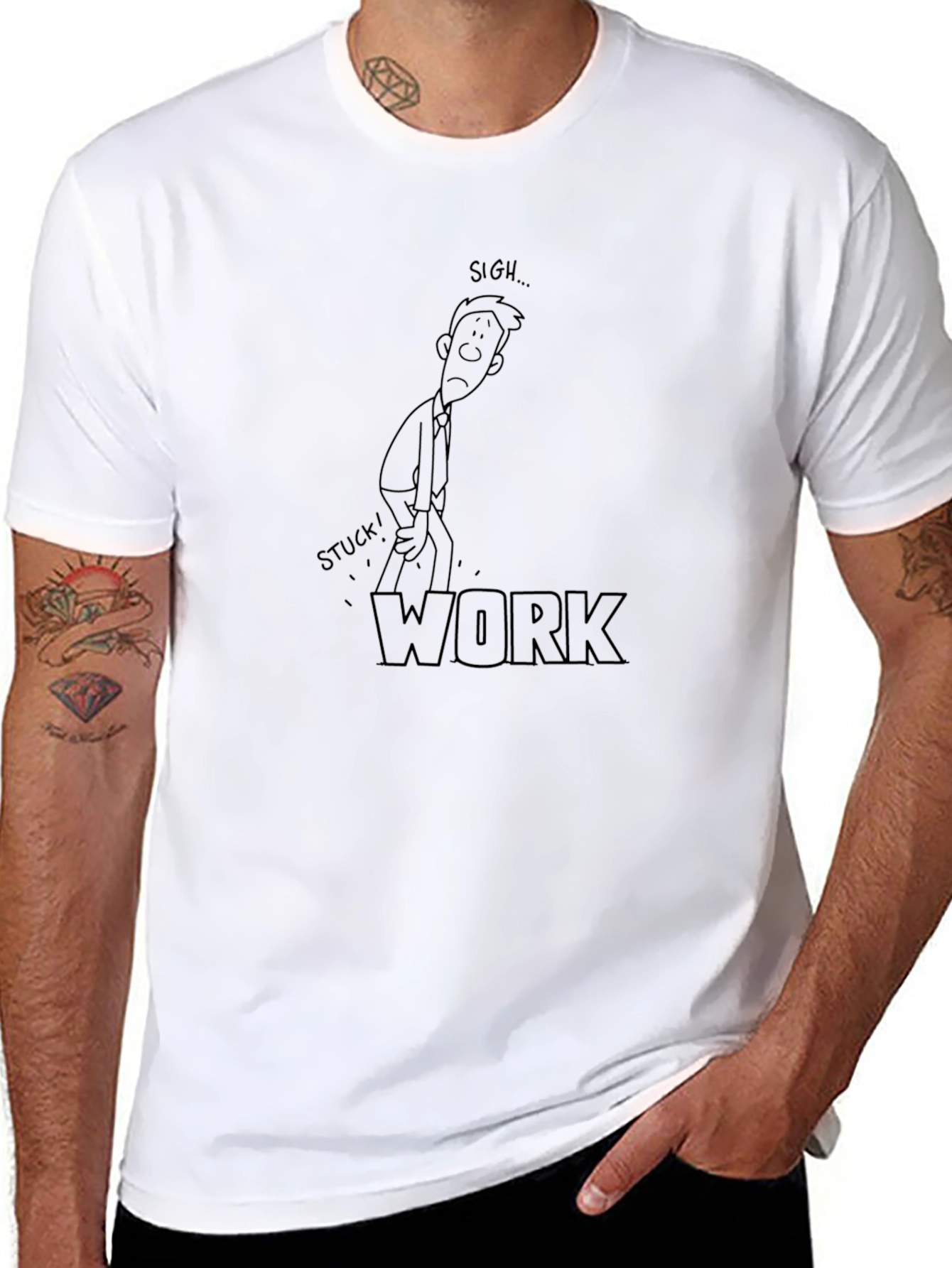 Stuck at Work Mens Black T-Shirt