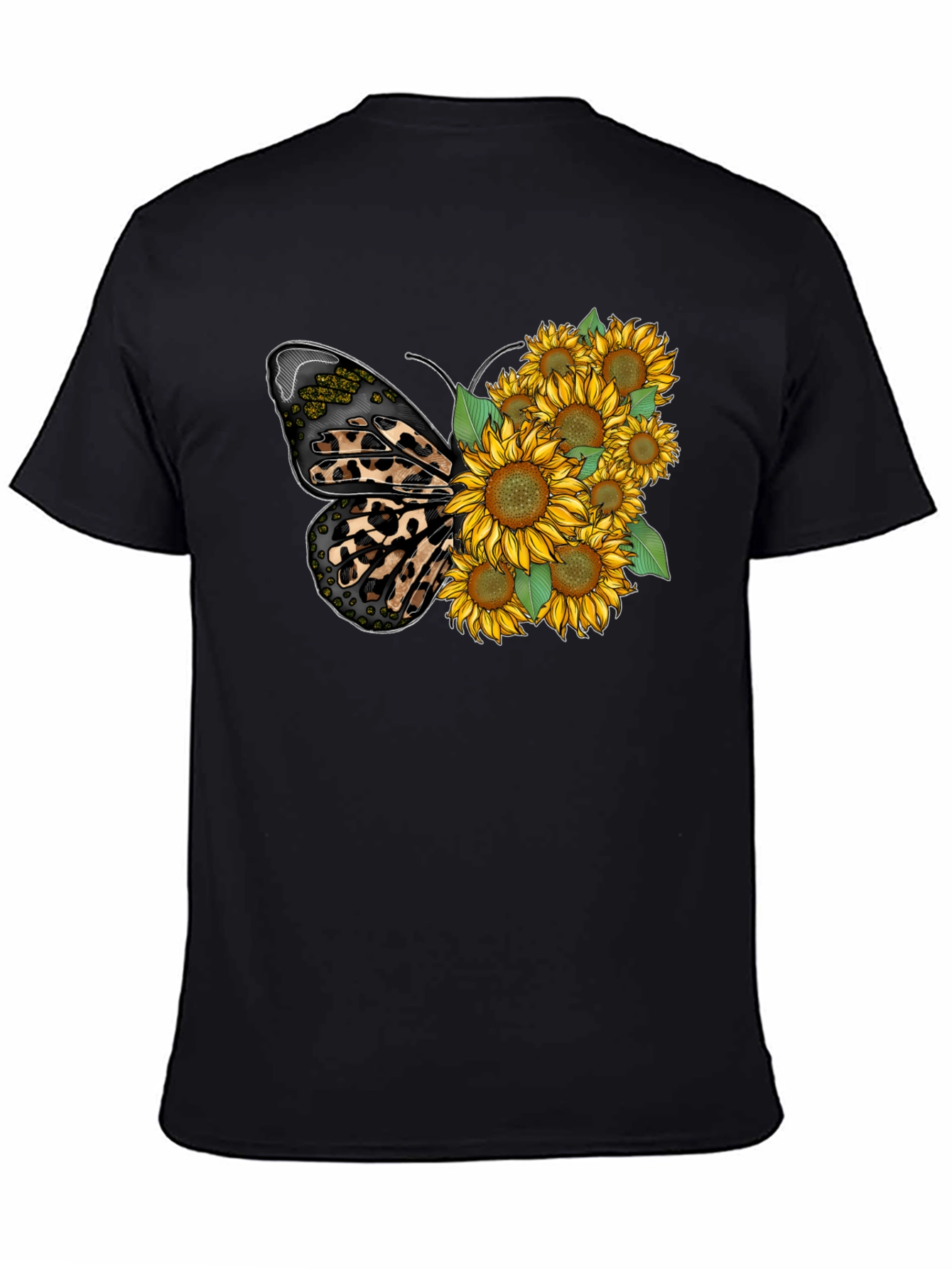 Sunflower Leopard Butterfly Graphic Tee