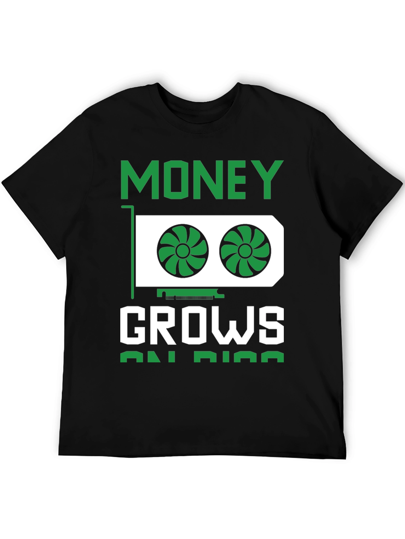 Money Grows On Rigs Black Graphic T-Shirt