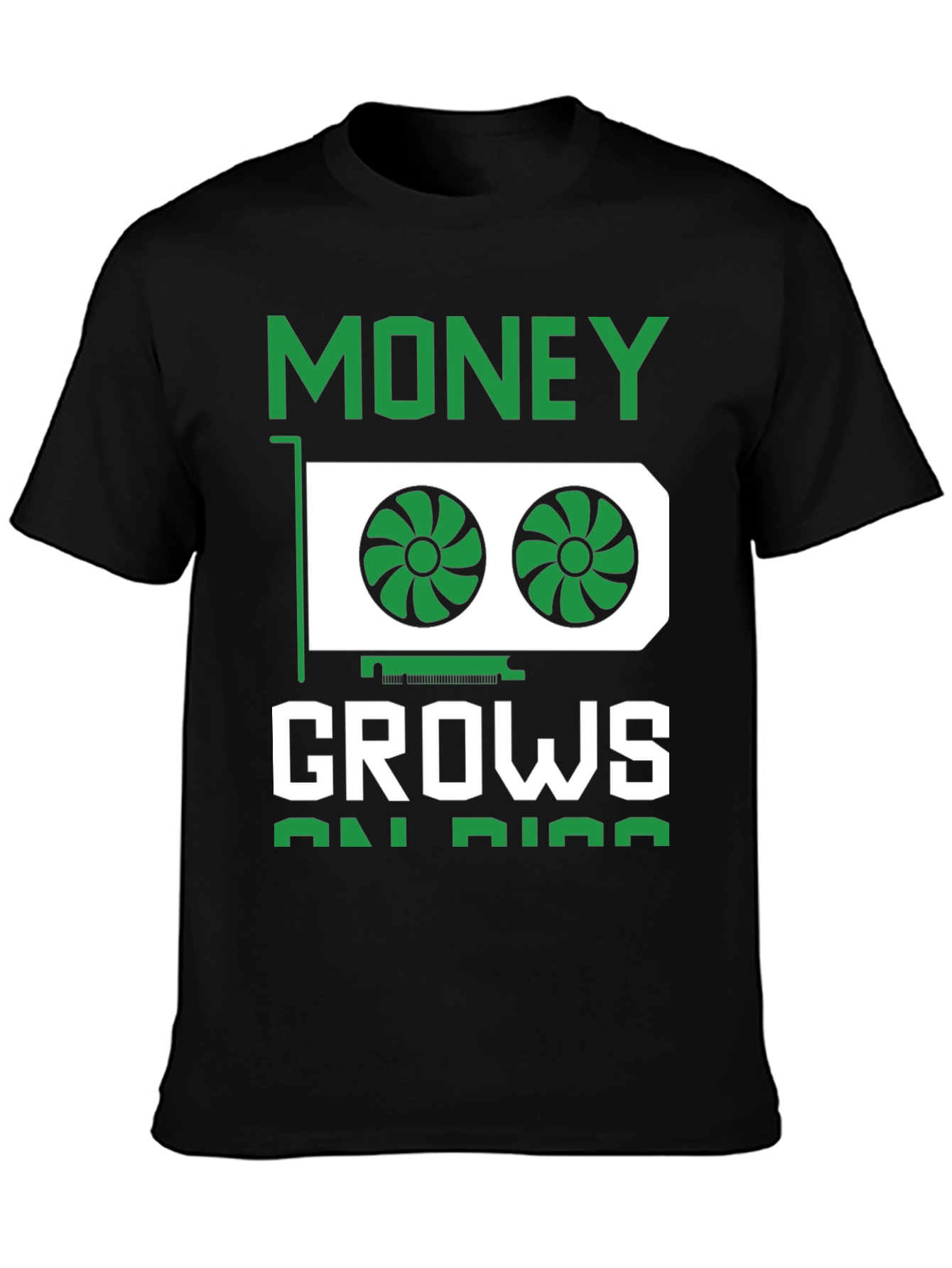 Money Grows On Rigs Black Graphic T-Shirt