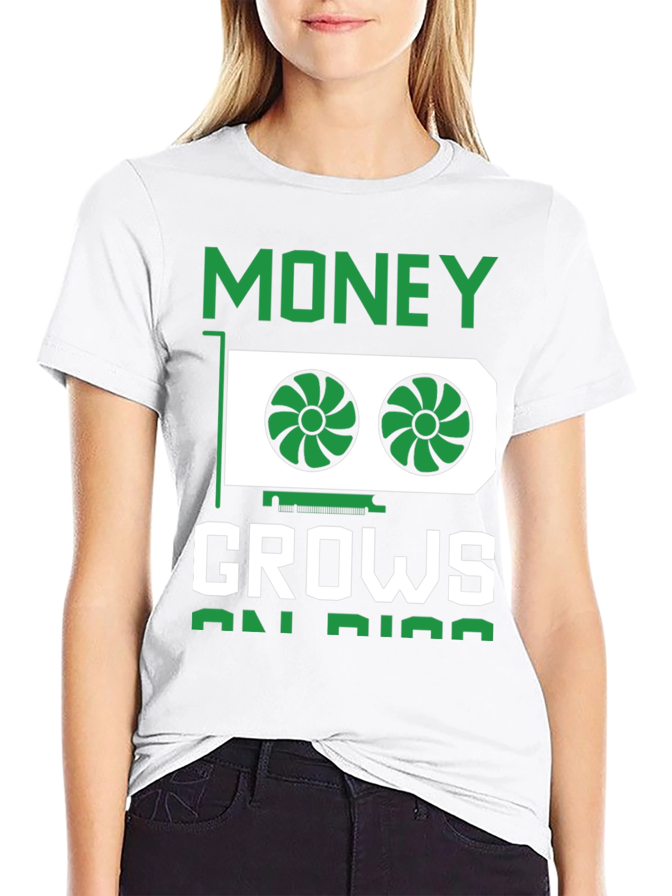 Money Grows On Rigs Black Graphic T-Shirt